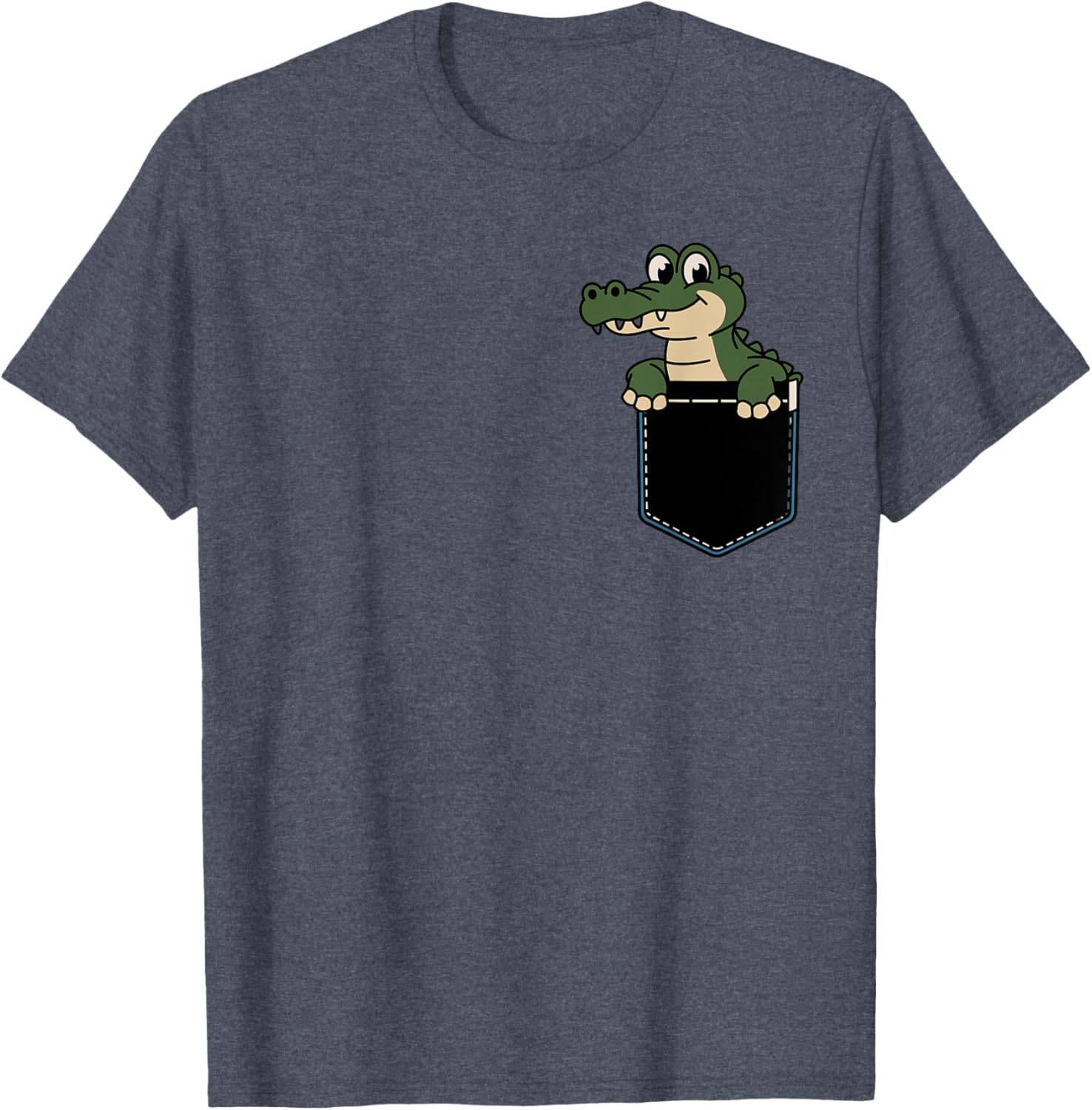 Funny Crocodile Pocket T-Shirt for Men and Women – Cute Animal Design - 8
