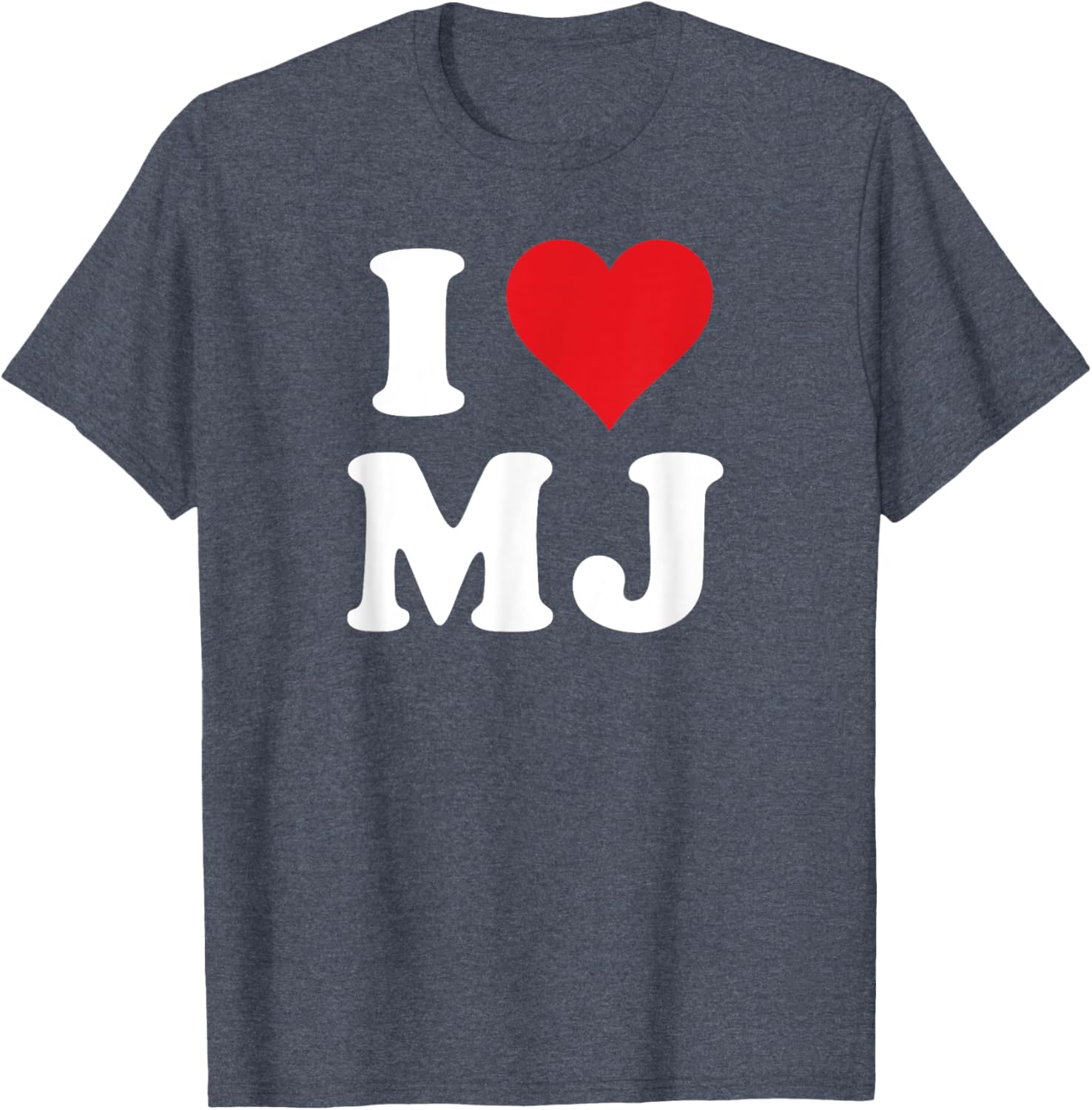 I Love MJ Initials Heart M J Personalized T-Shirt for Fans - 5