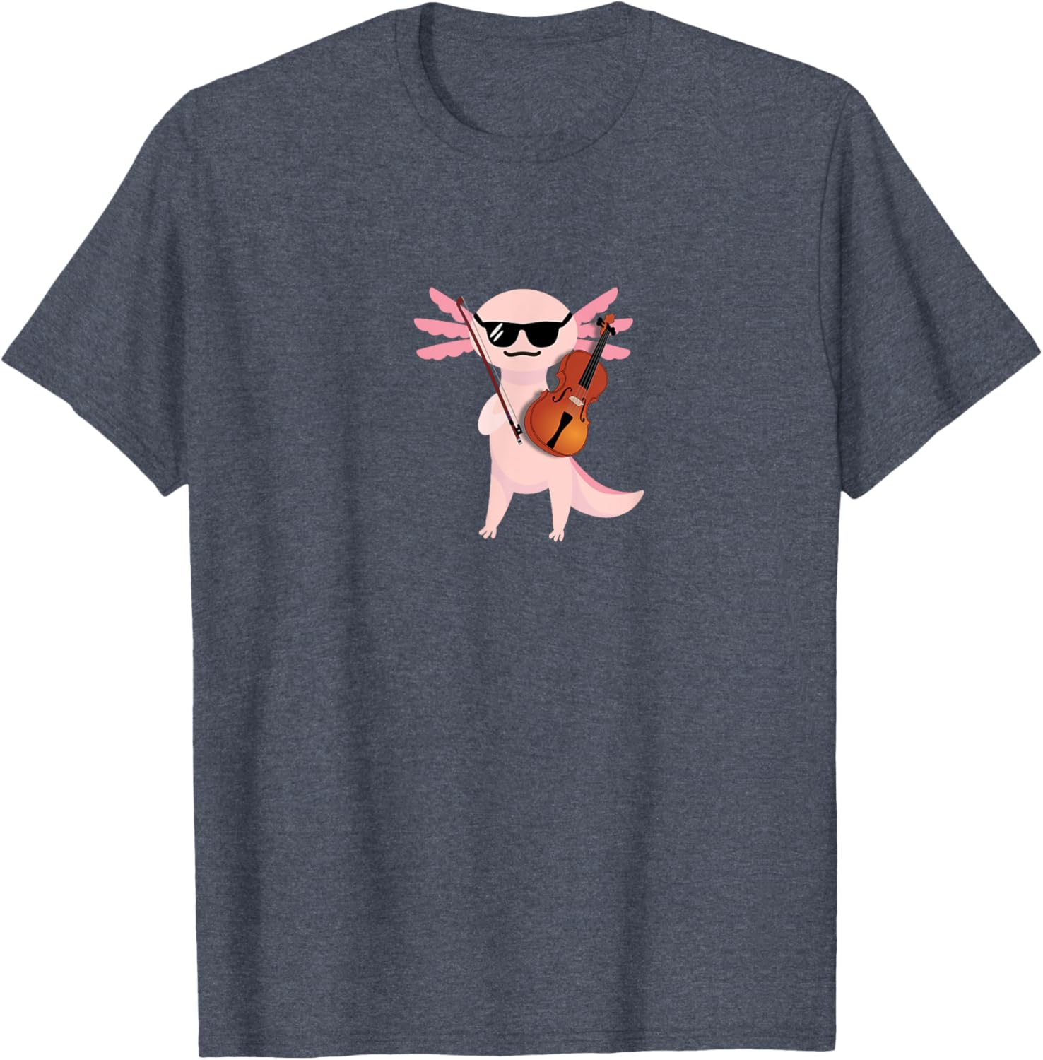 Cute Axolotl T-Shirt with Sunglasses Playing Violin for Fun Style - 2