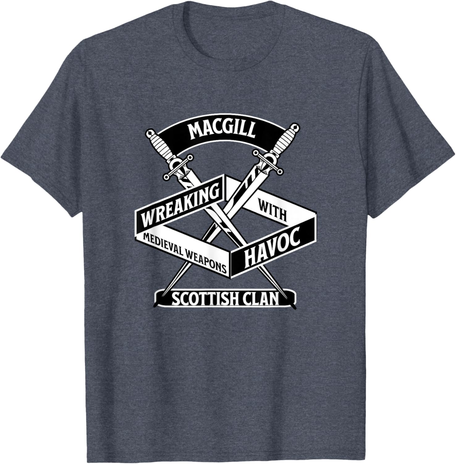 MacGill Clan Wreaking Havoc Medieval Weapons T-Shirt for Fans - 12