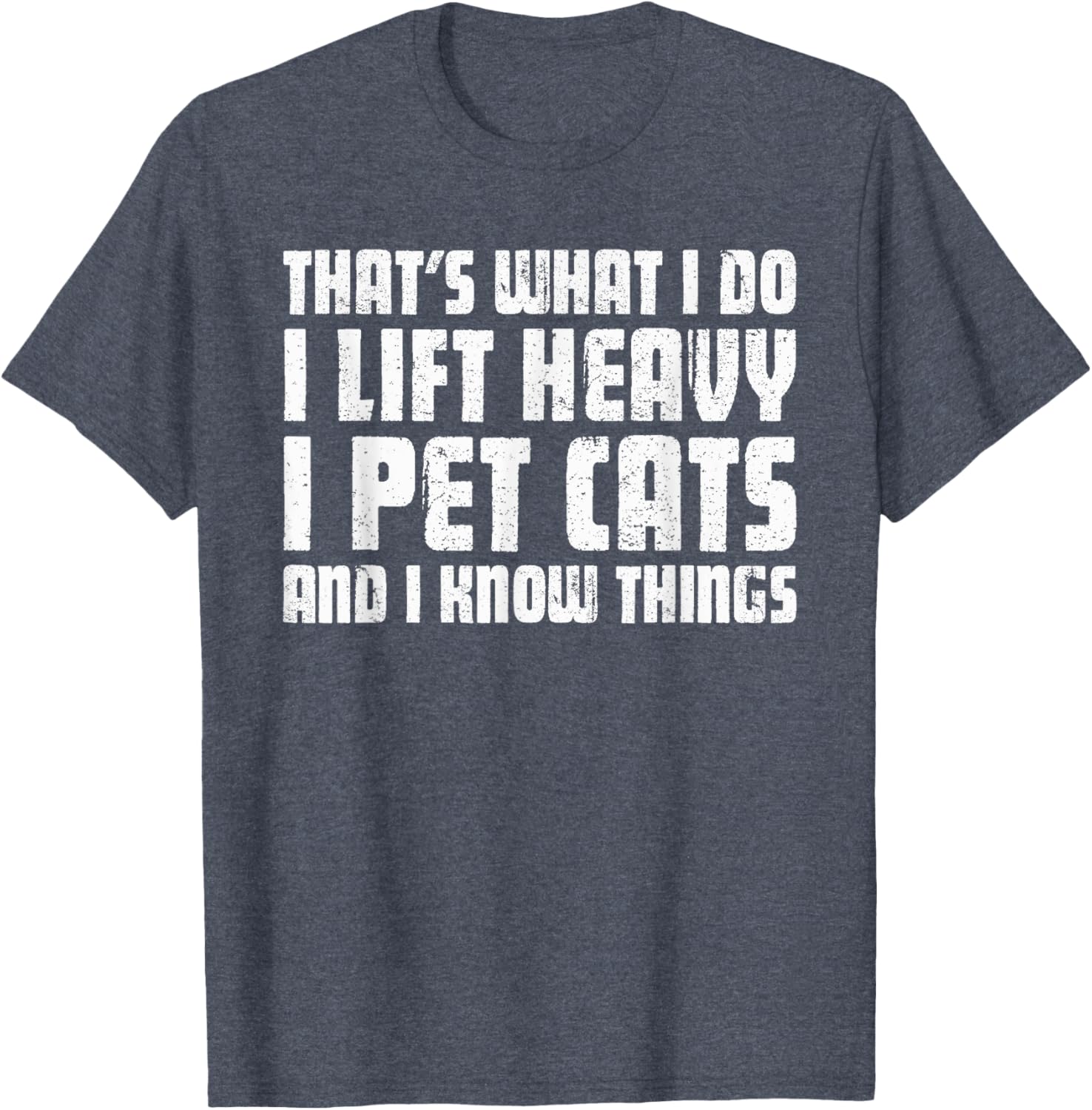 Funny I Lift Heavy I Pet Cats Unisex T-Shirt for Cat Lovers Black Small - 13