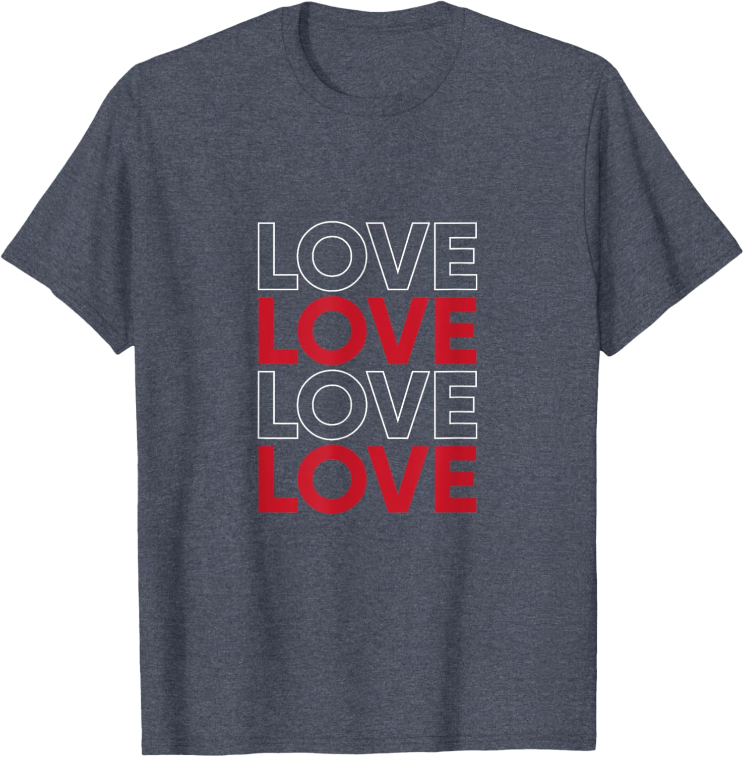 Bold Red Love Text Valentine's Matching Couple T-Shirt for Sweethearts - 7