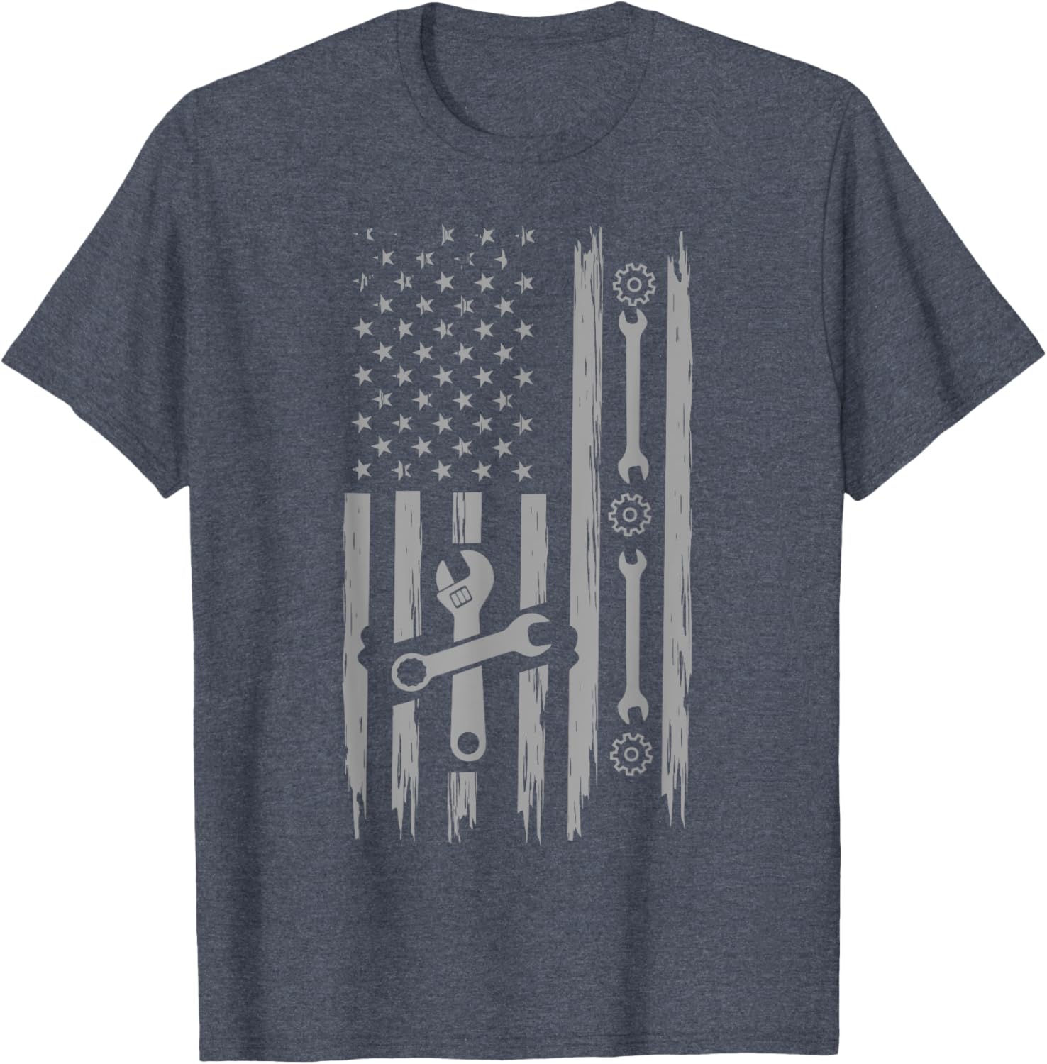 Patriotic American Mechanic Flag T-Shirt for Car Enthusiasts - 4