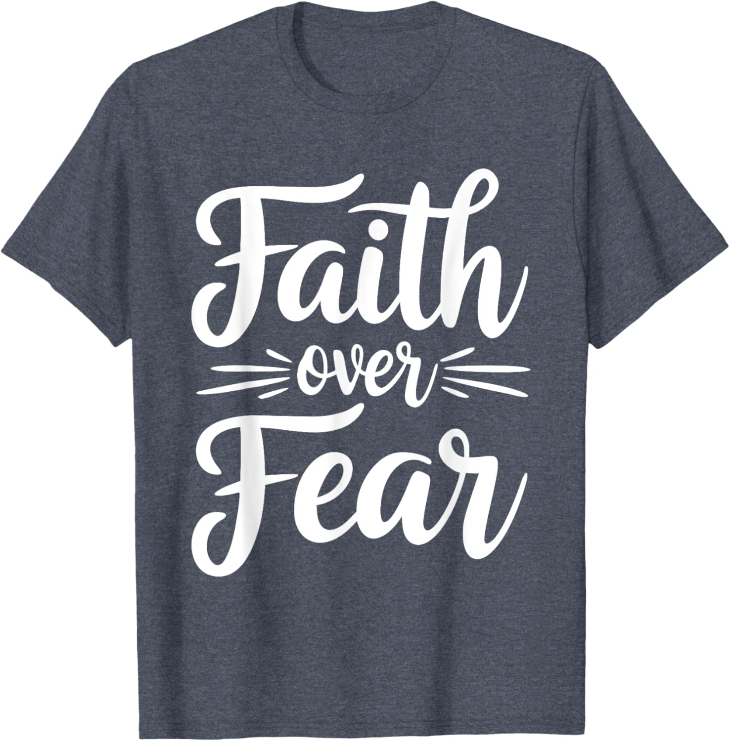 Faith Over Fear Inspirational Black T-Shirt for Adults - Short Sleeve - 7