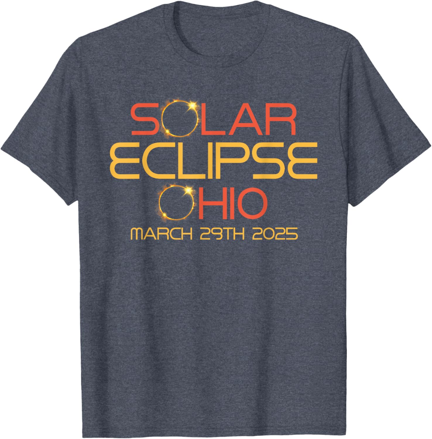 Partial Solar Eclipse March 29 2025 T-Shirt for Ohio Eclipse Fans - 15