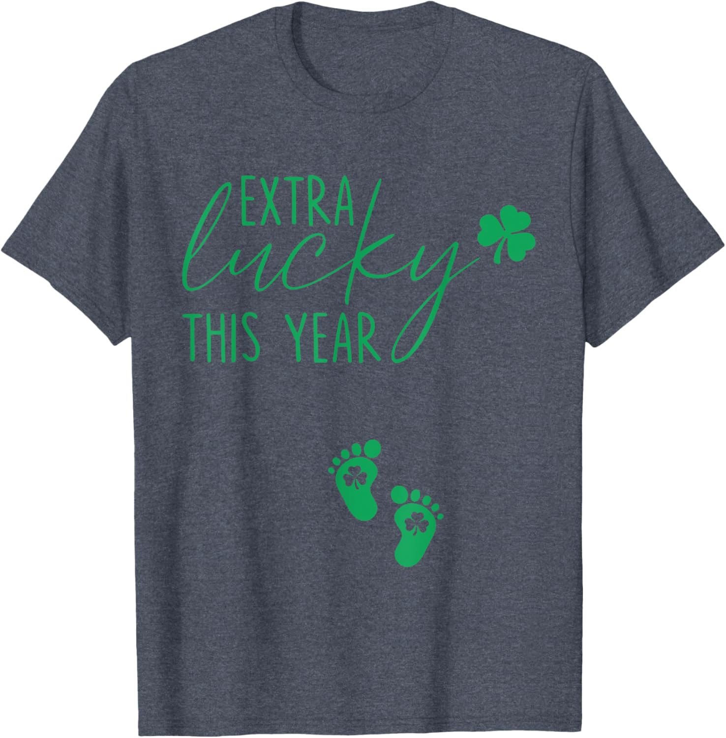 Extra Lucky St Patricks Day Pregnancy Announcement T-Shirt for Moms - 2