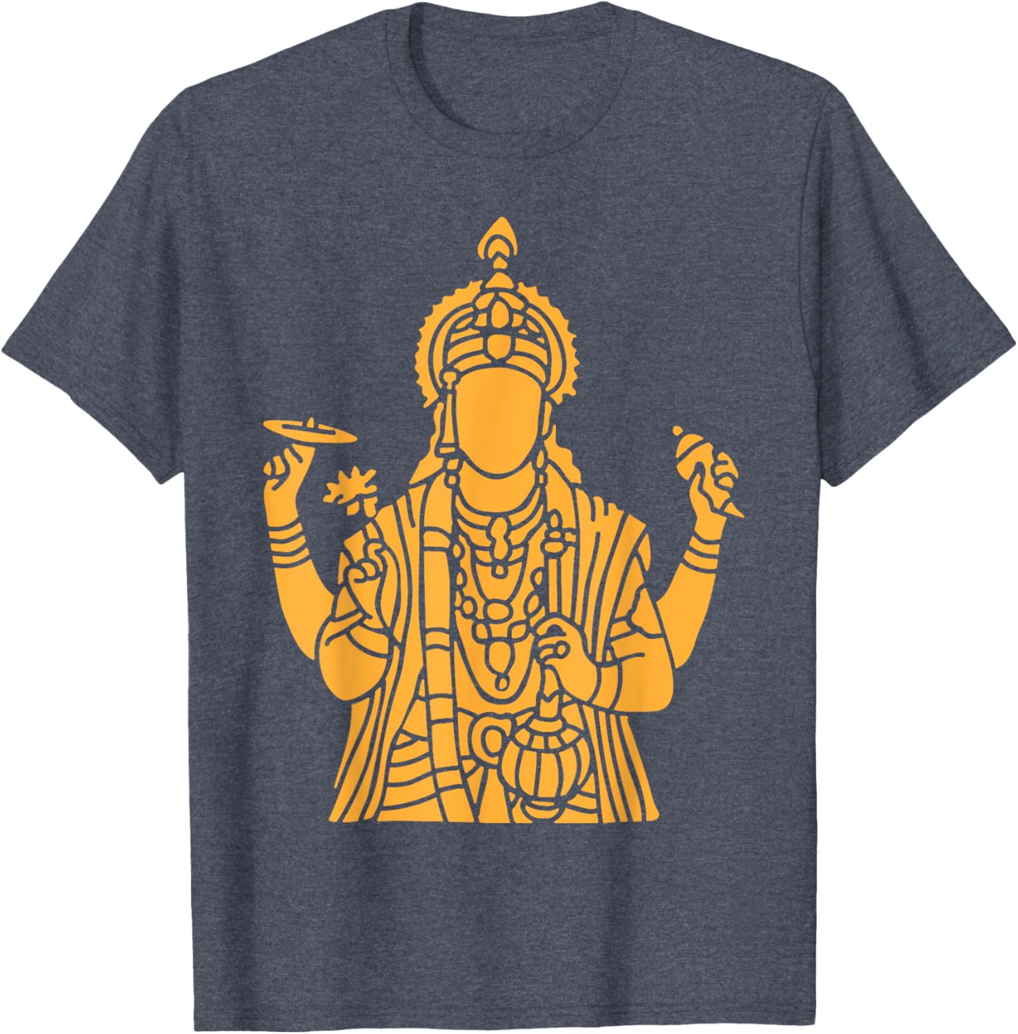 Vishnu Narayana Silhouette T-Shirt for Divine Pooja and Spiritual Wear - 22