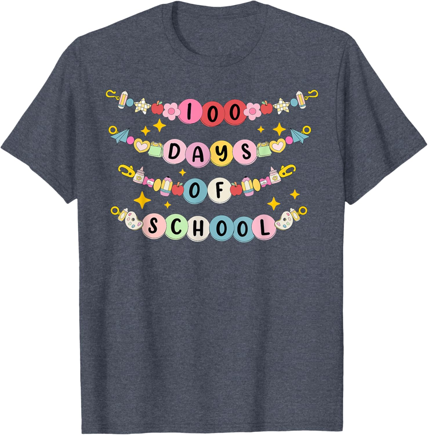 Happy 100 Days of School Bracelet and T-Shirt for Students and Teachers - 9