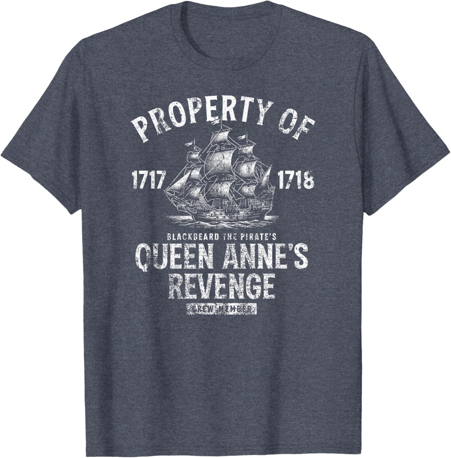 Blackbeard's Queen Anne's Revenge Distressed T-Shirt for Casual Style - 12