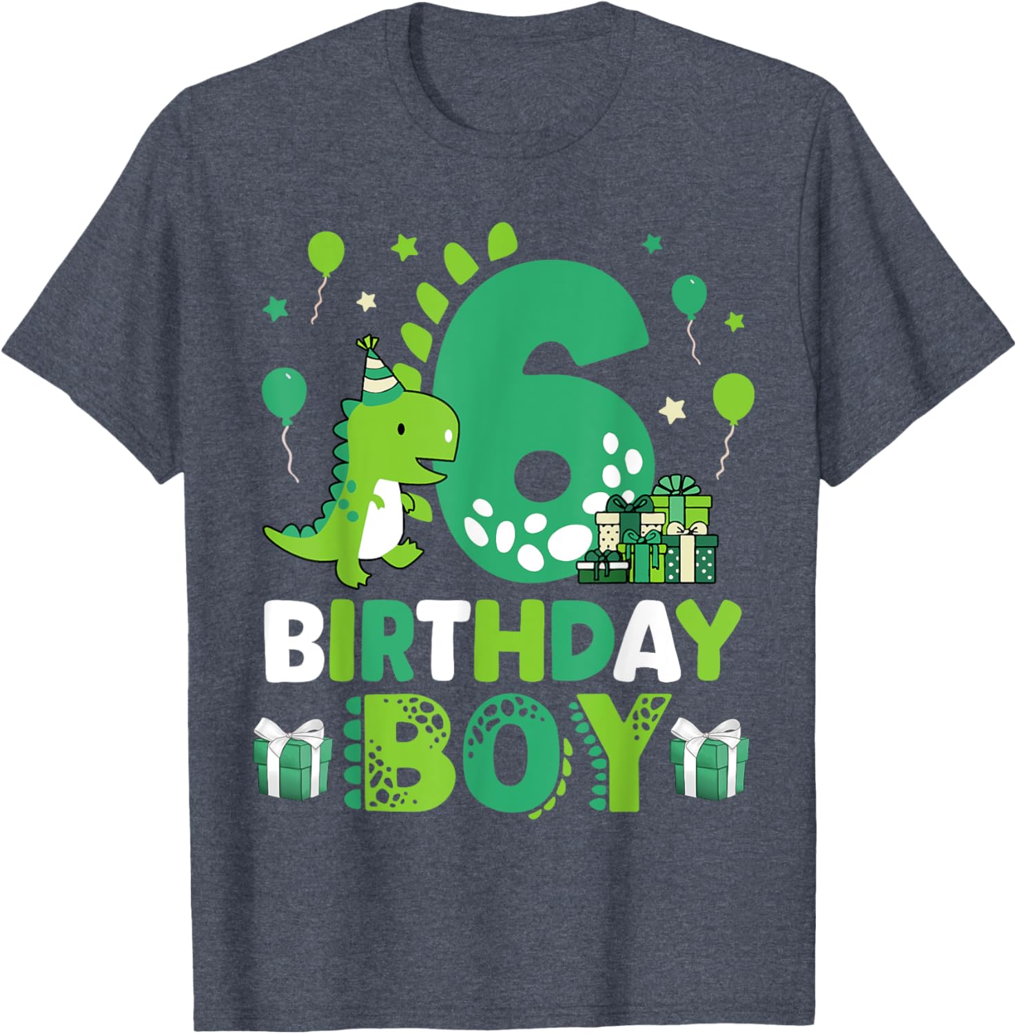 Adorable T Rex Dinosaur Shirt for Boys 6th Birthday Celebration - 5