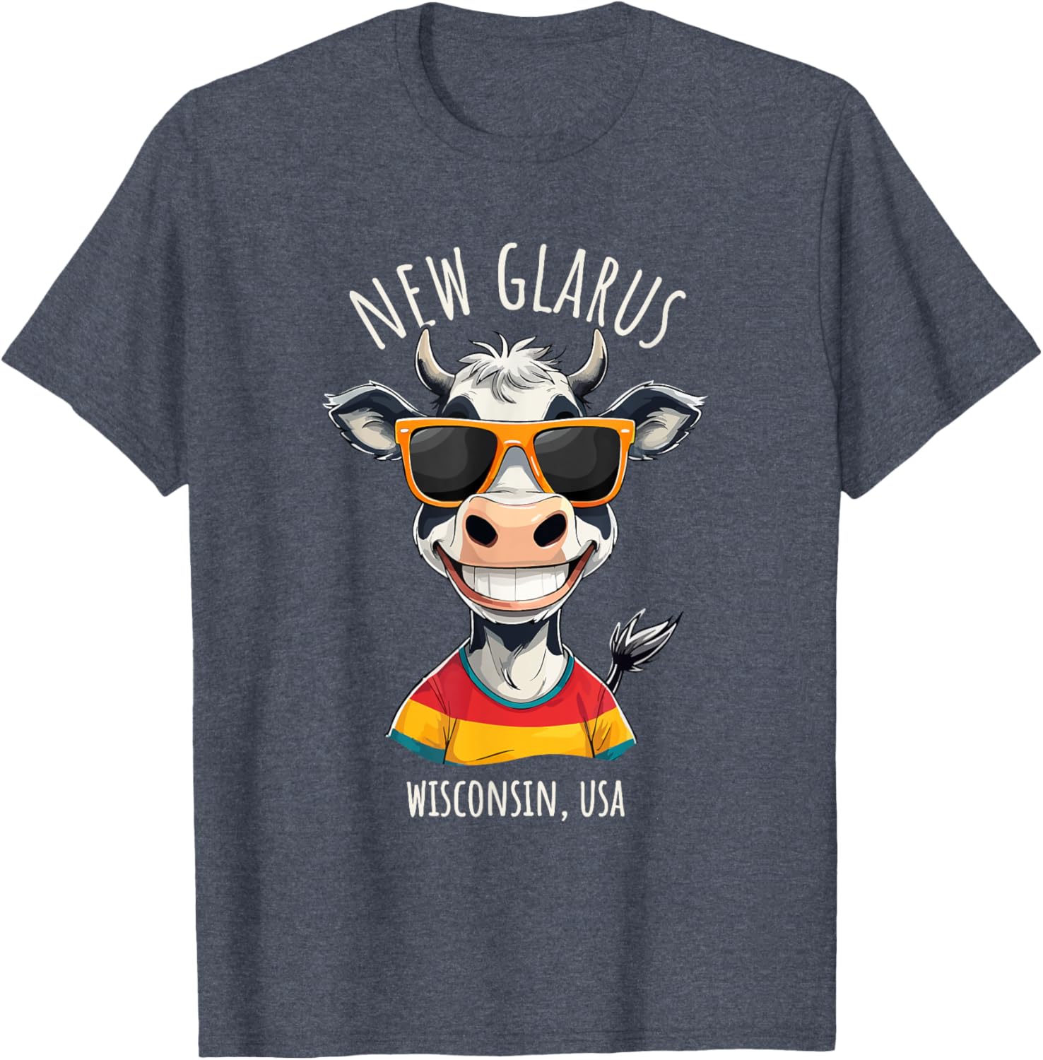 Funny Cow Cartoon T-Shirt from New Glarus WI USA - Unique Gift Idea - 5