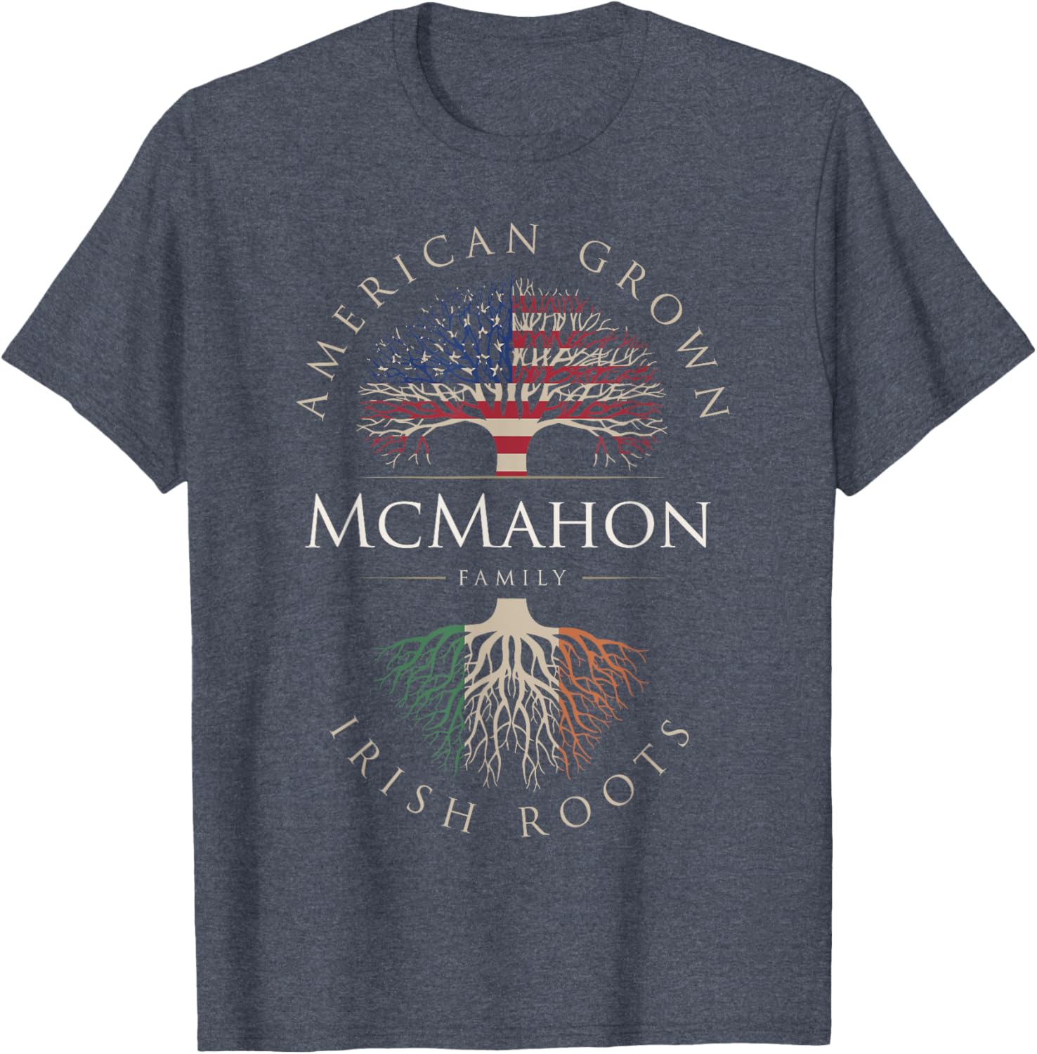McMahon Family American Grown Irish Roots Ireland Flag T-Shirt - 7