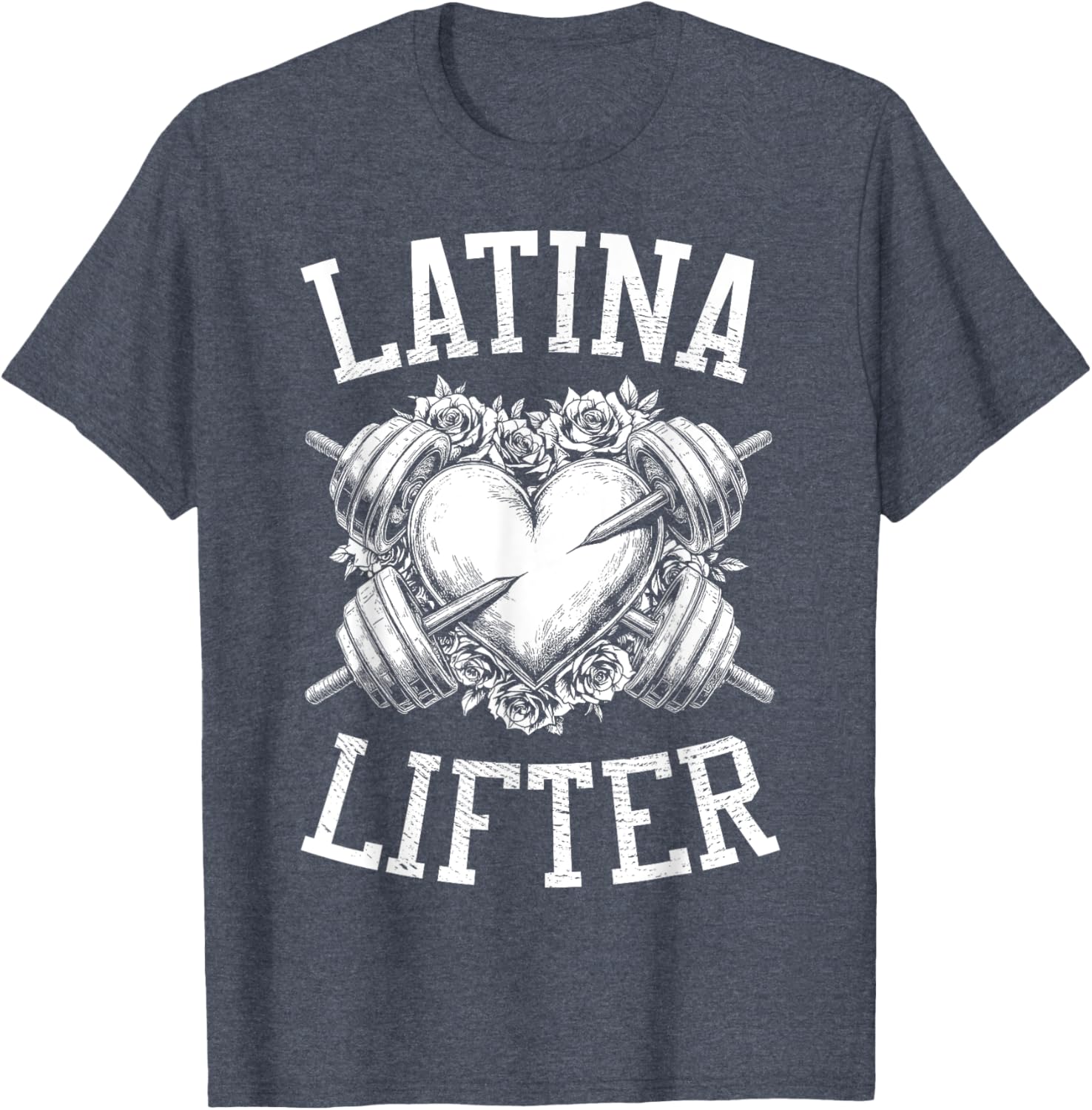 Latina Lifter Heart Fitness T-Shirt for Hispanic Gym Lovers - 21