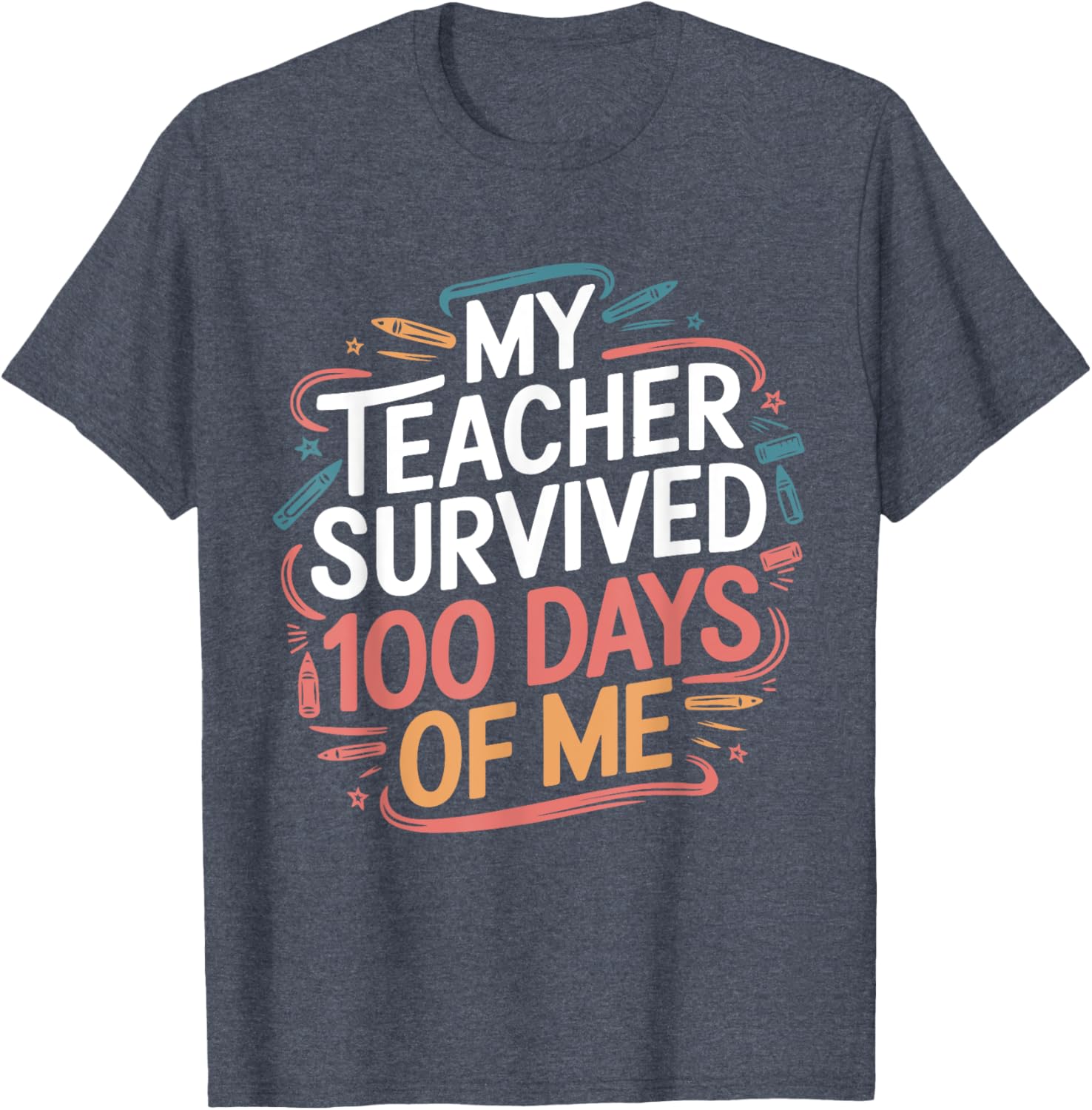Funny Teacher 100 Days of School T-Shirt Gift for Educators - 8