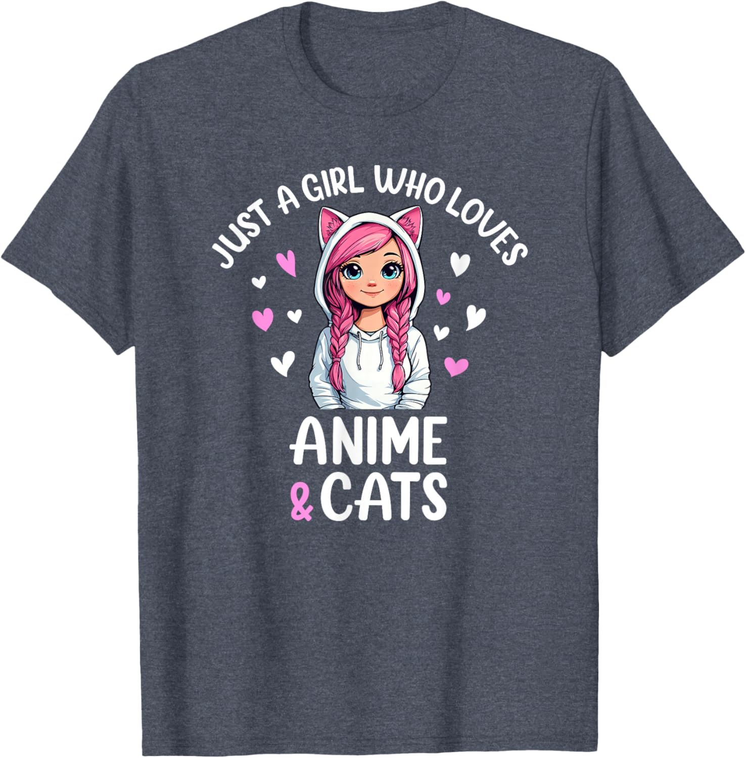 Just A Girl Who Loves Anime and Cats T-Shirt for Cat and Anime Fans - 15