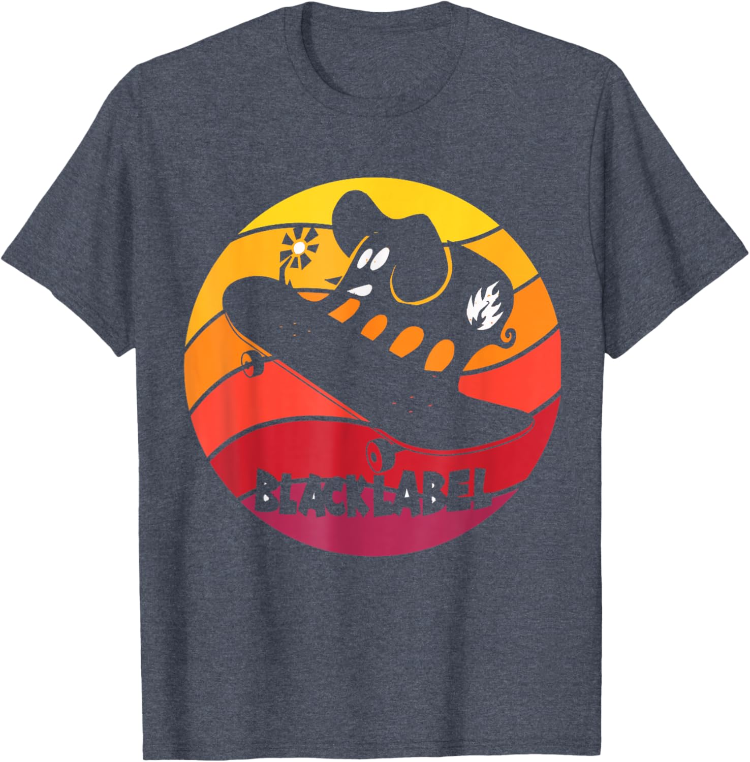 Vintage Elephant Skateboard T-Shirt Retro Black Label Apparel - 3