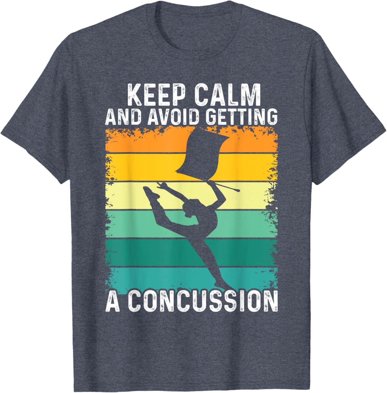 Keep Calm Avoid Concussion Retro Graphic T-Shirt for Sports Enthusiasts - 8