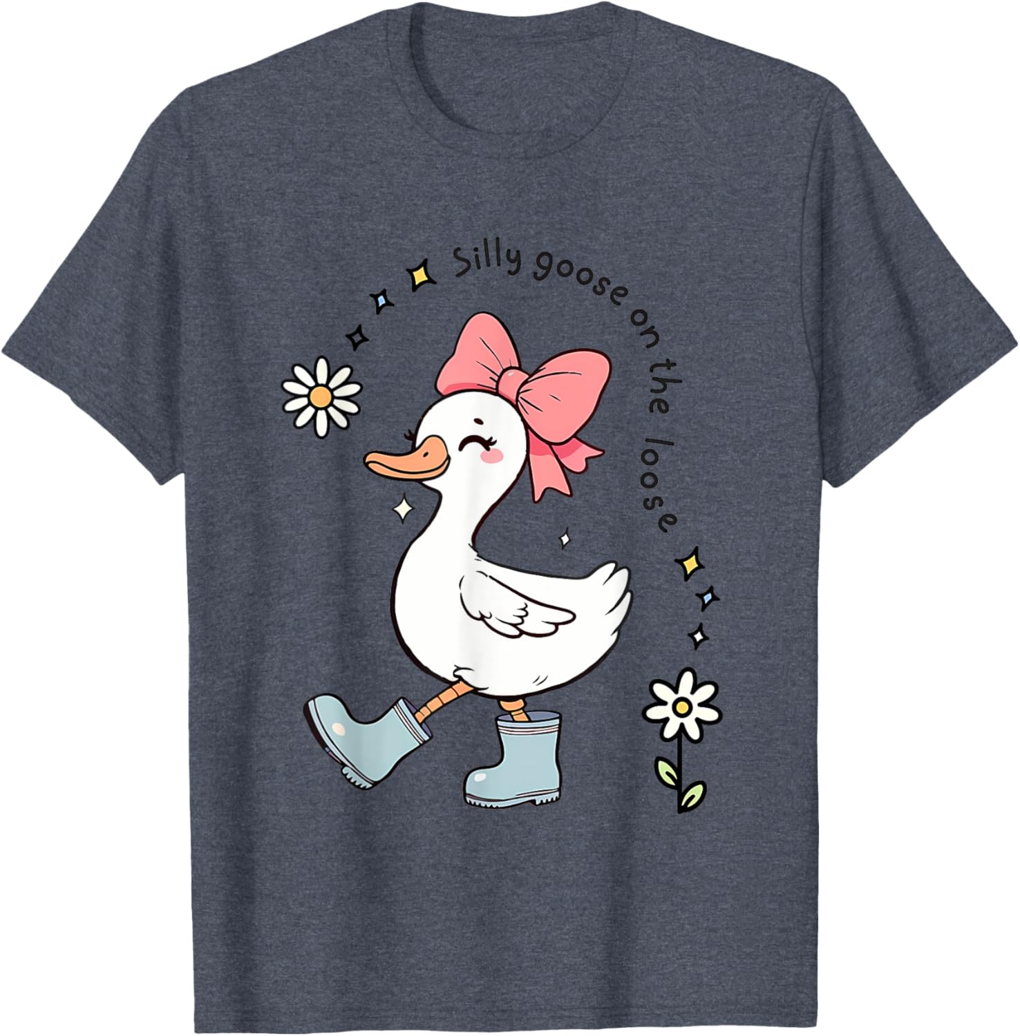 Funny Silly Goose On The Loose Kids T-Shirt for Girls - Adorable Design - 3