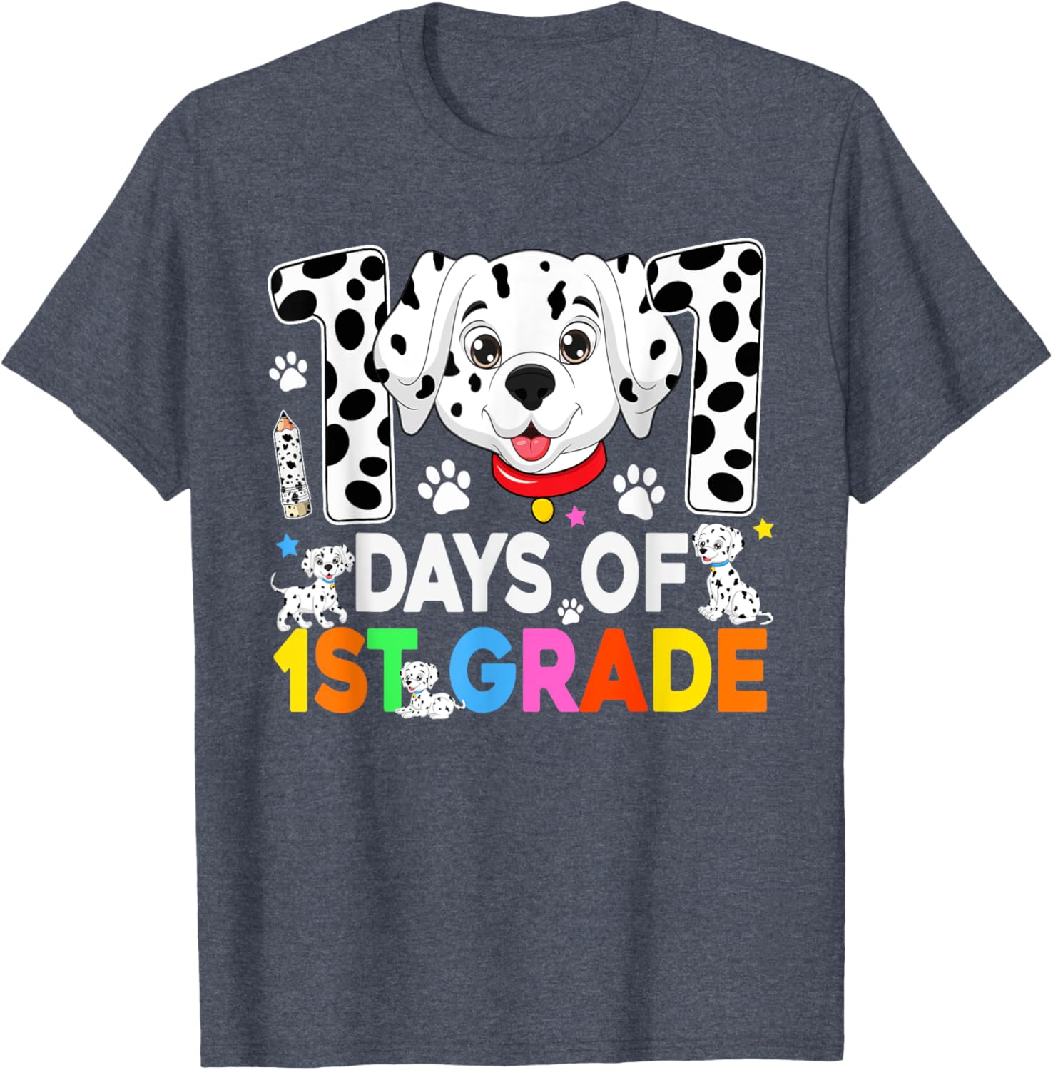 100 Days of School Dalmatian Dog T-Shirt for Kids 3rd Grade Fun Fashion - 2