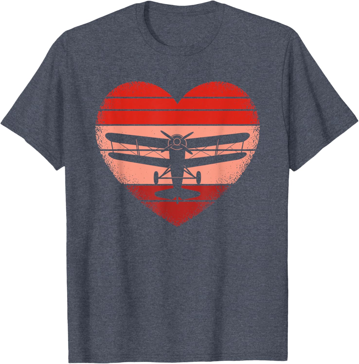 Retro Airplane Heart T-Shirt for Pilots - Cute Valentine Tee for All Ages - 10