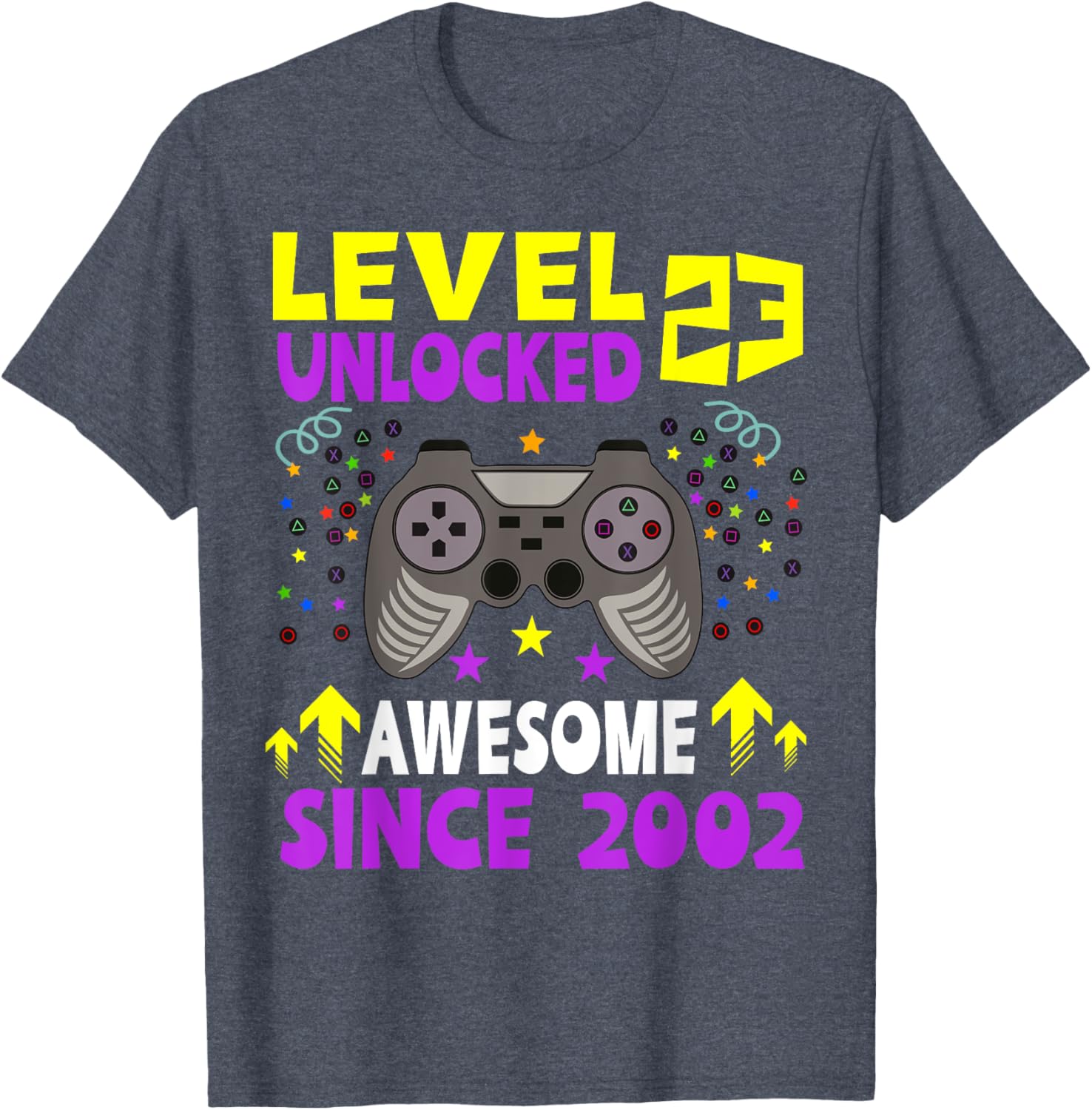 Level 23 Unlocked 23rd Birthday Gaming T-Shirt for Gamers Since 2002 - 9