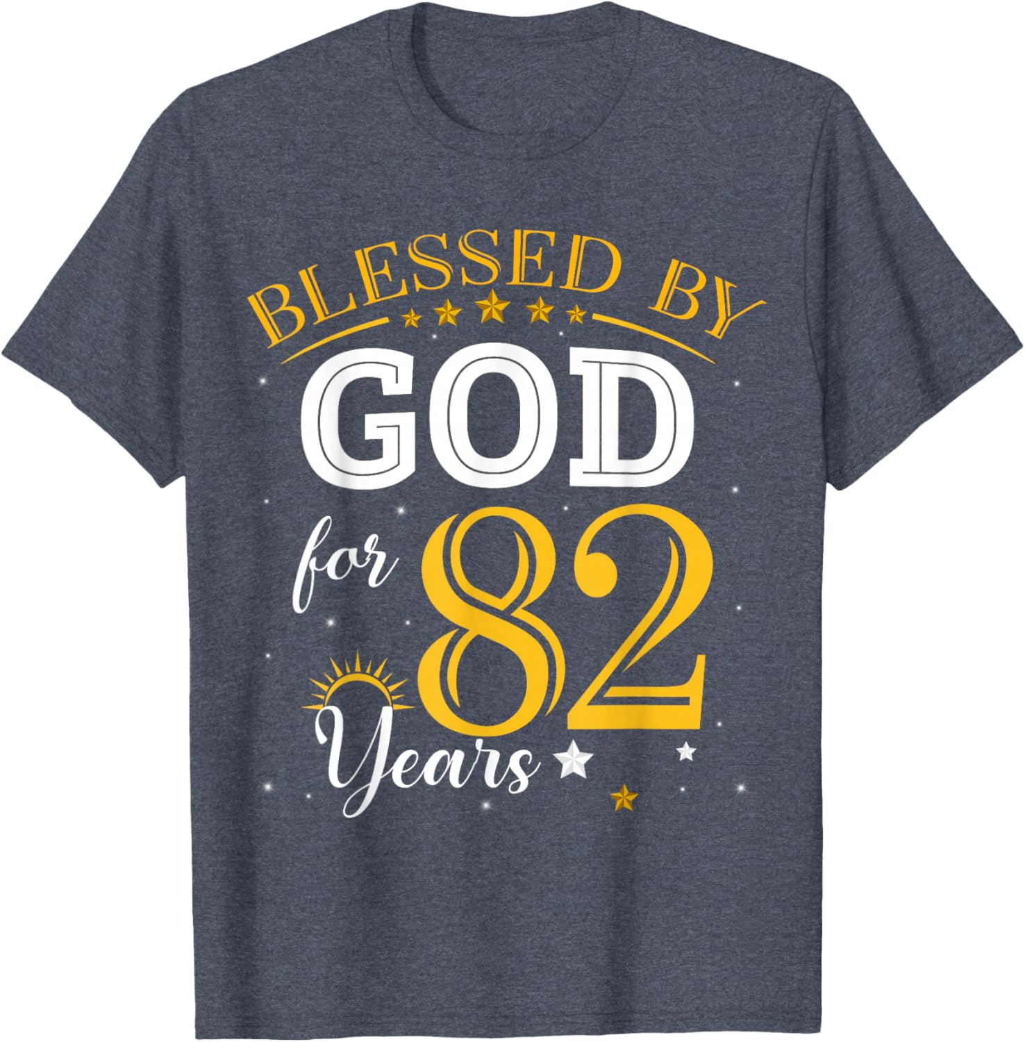 Vintage Blessed by God T-Shirt for 82nd Birthday Celebration Girl - 5