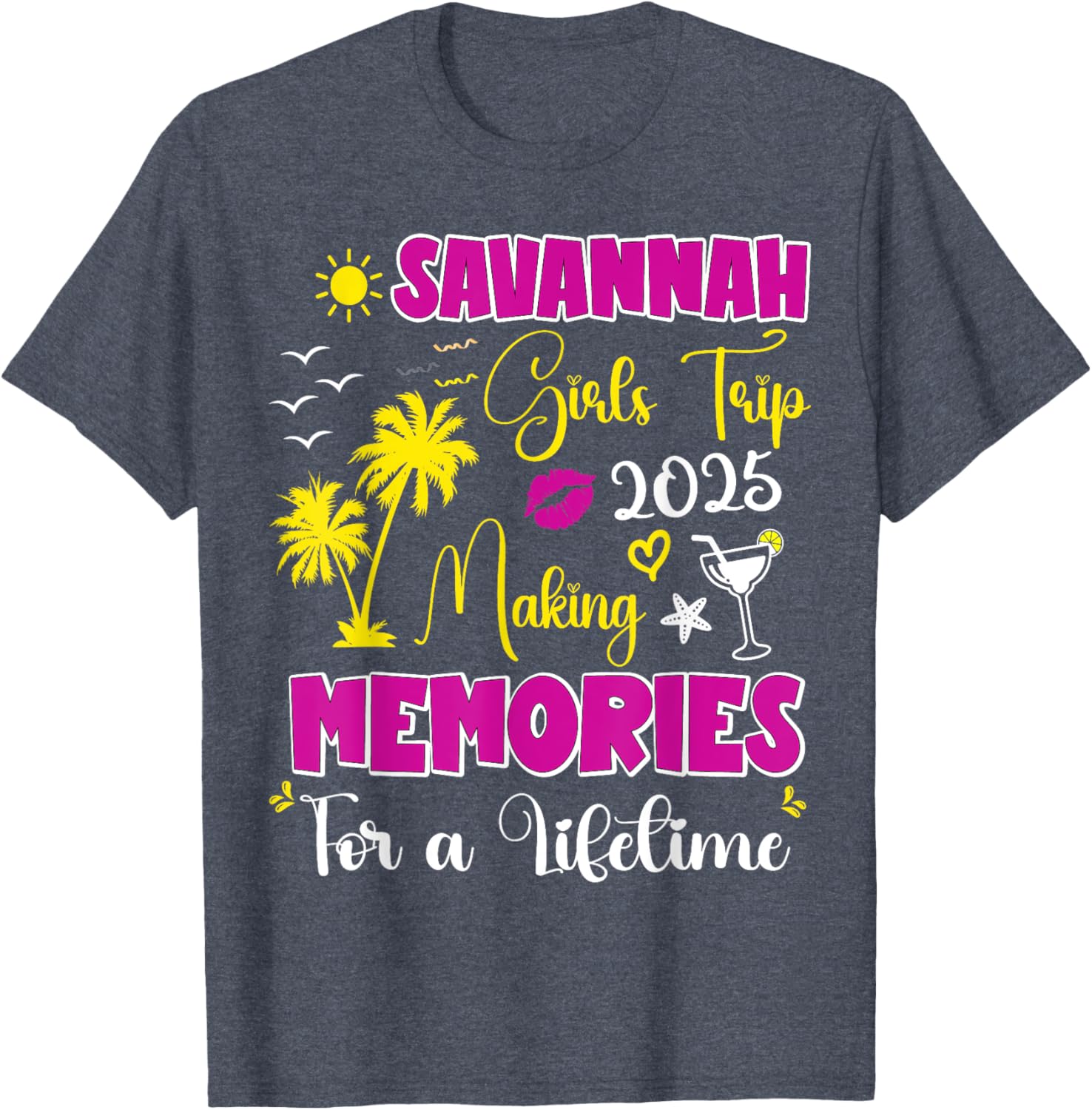 Savannah Girls Trip 2025 Summer Vacation T-Shirt for Women - 17
