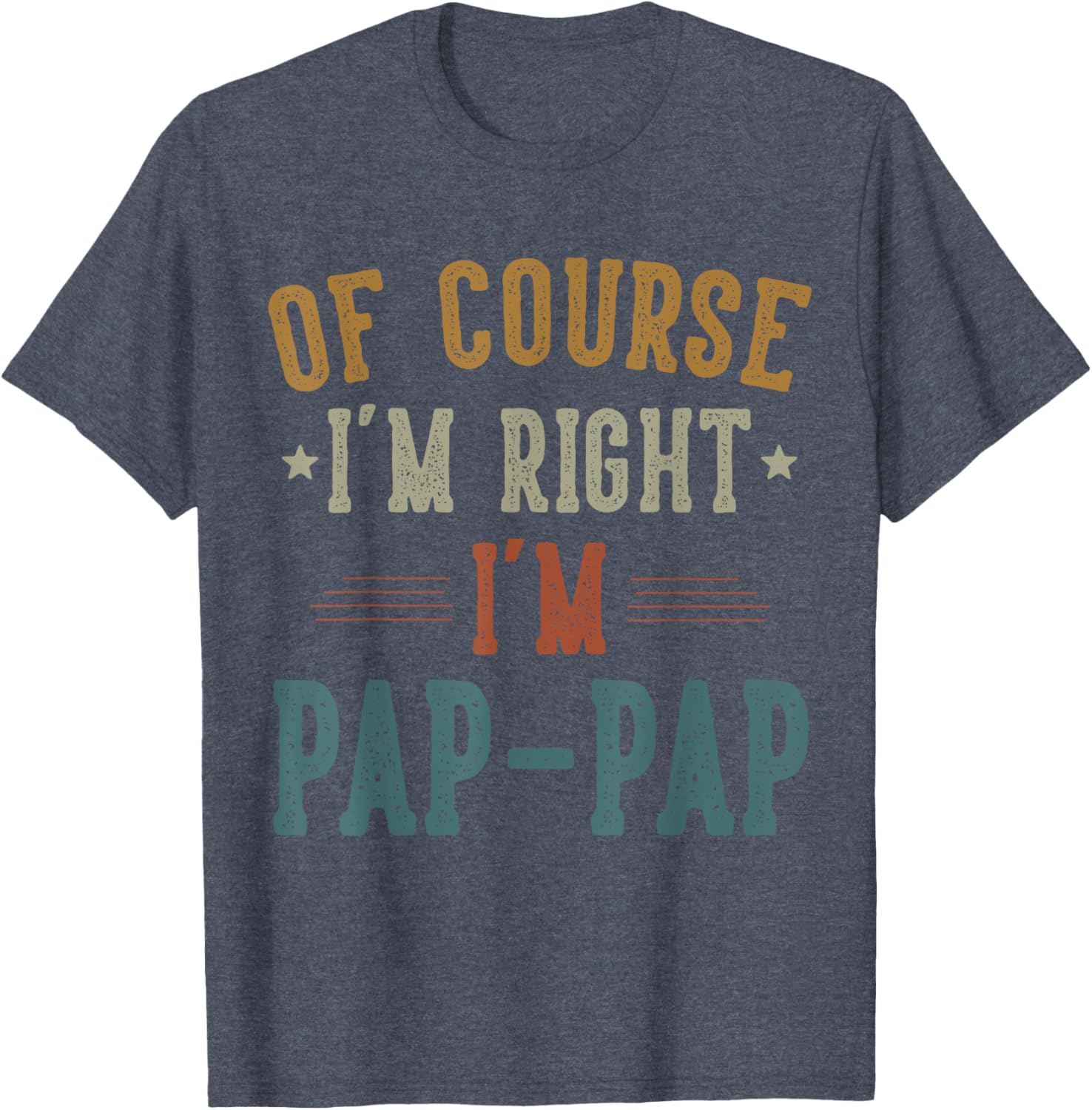 Vintage Pap Pap I'm Right T-Shirt Perfect Gift for Father's Day - 16