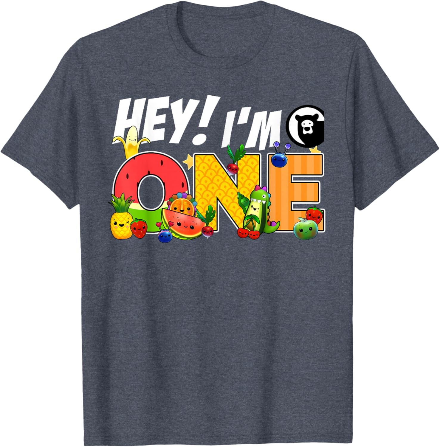 Funny Hey I'm One Birthday Boy T-Shirt for Kids with Cute Fruit Design - 14