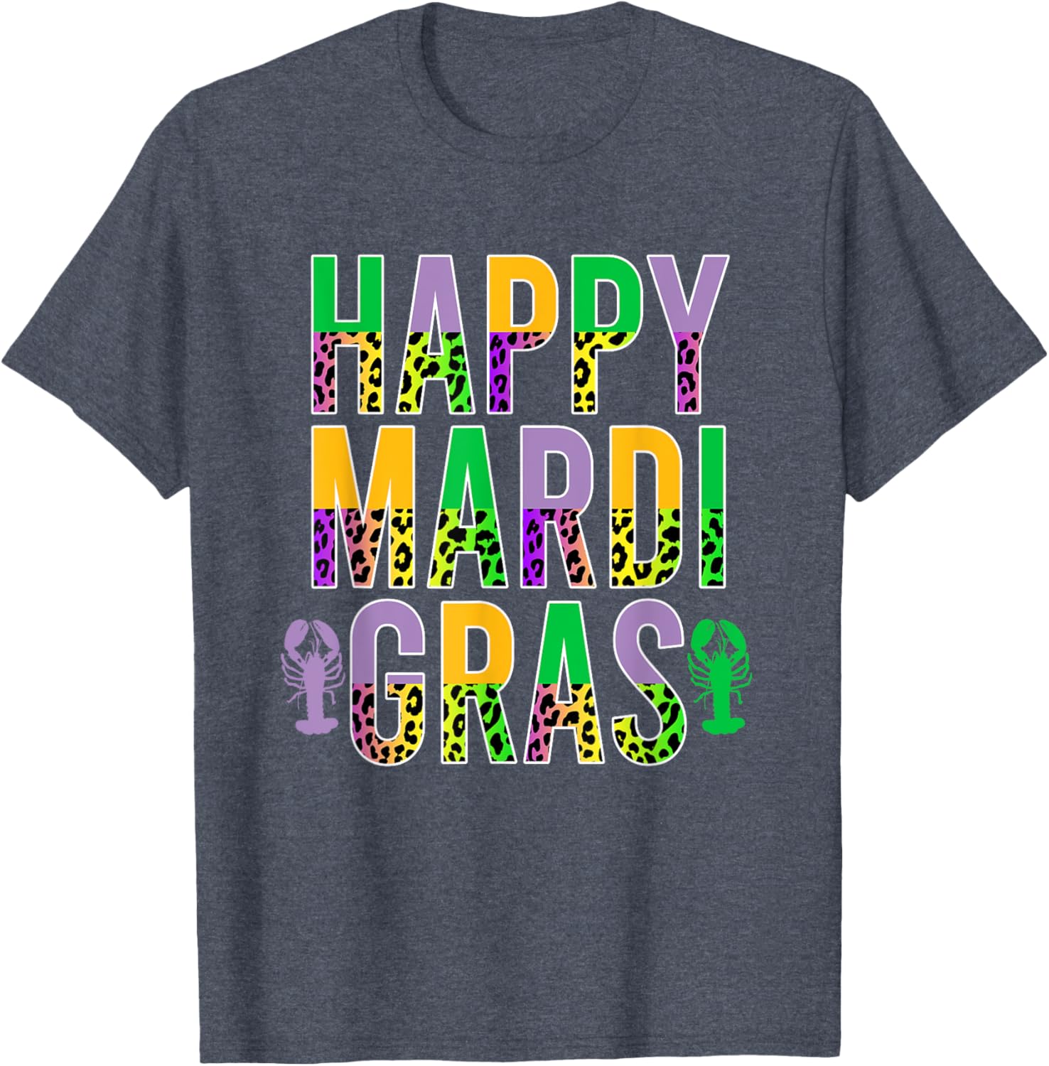 Happy Mardi Gras Leopard Print Crawfish T-Shirt for Men Women Kids - 19