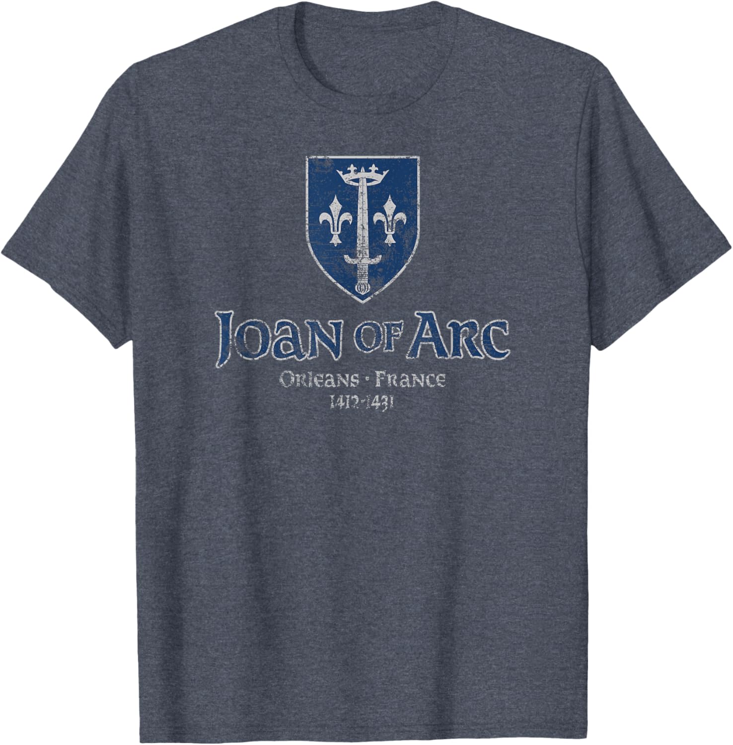Distressed Joan of Arc Crest Orleans T-Shirt for History Lovers - 12
