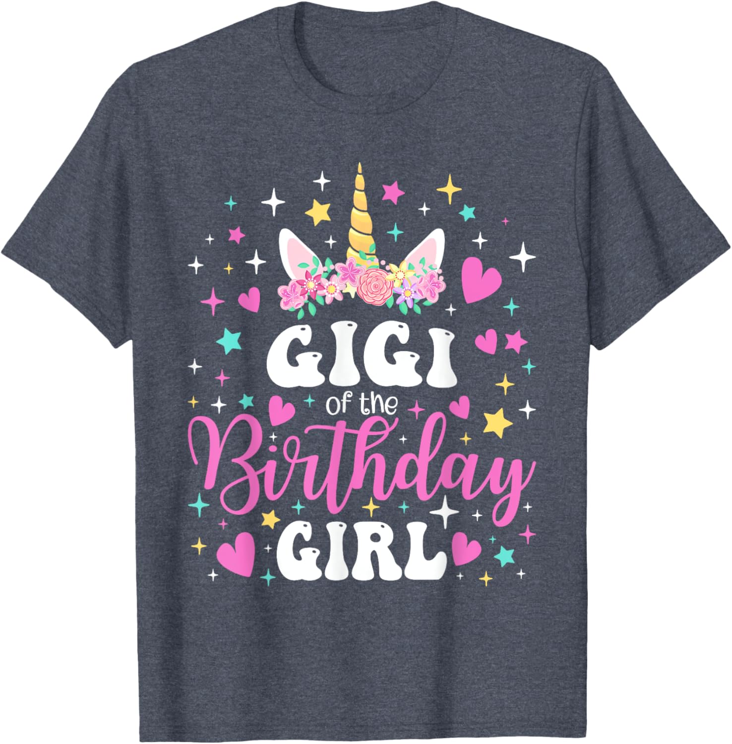 Unicorn Gigi Birthday Girl Family Matching Party Tee for Kids and Adults - 21