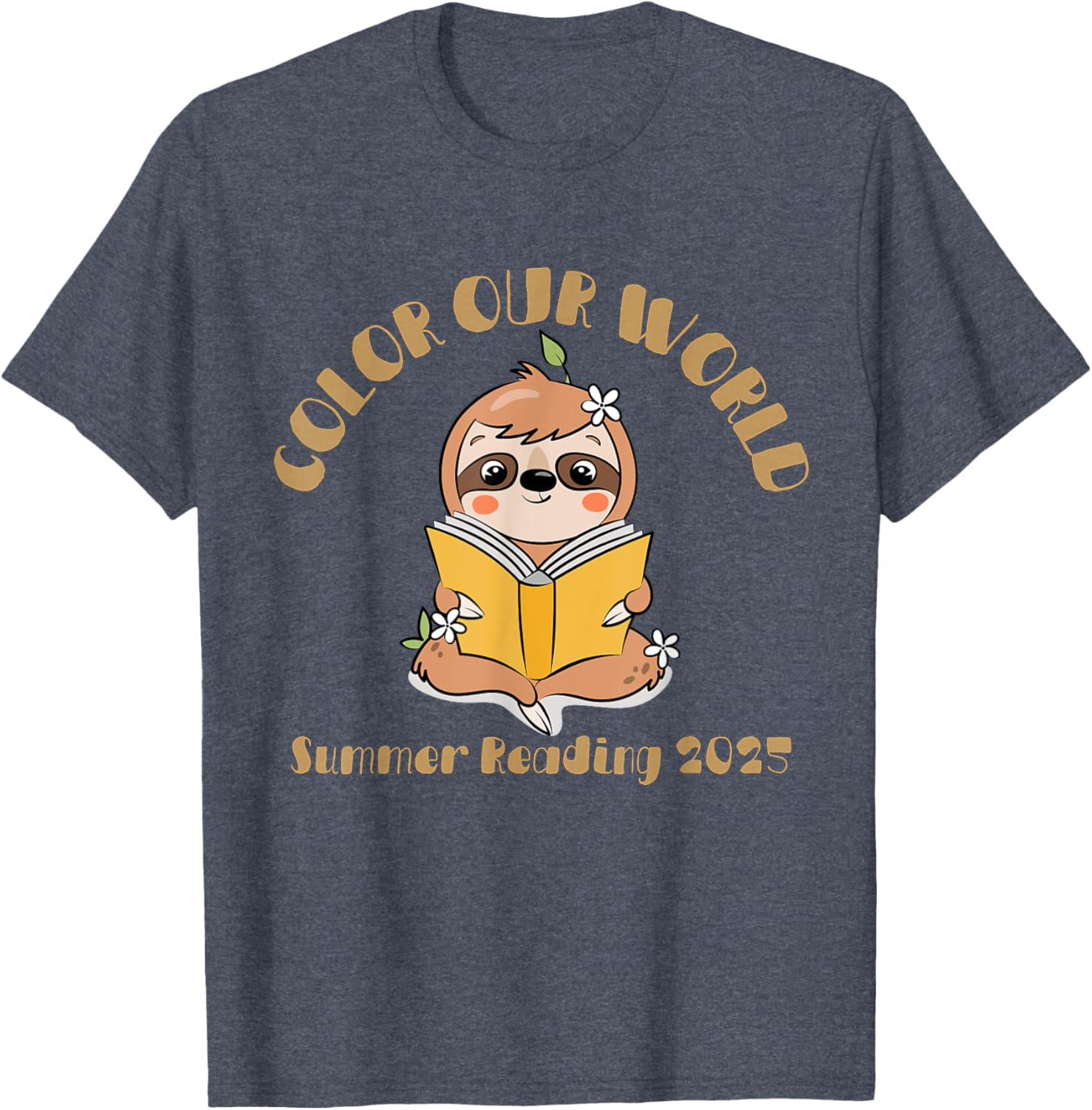 Color Our World 2025 Summer Reading Program Sloth T-Shirt for Kids - 12