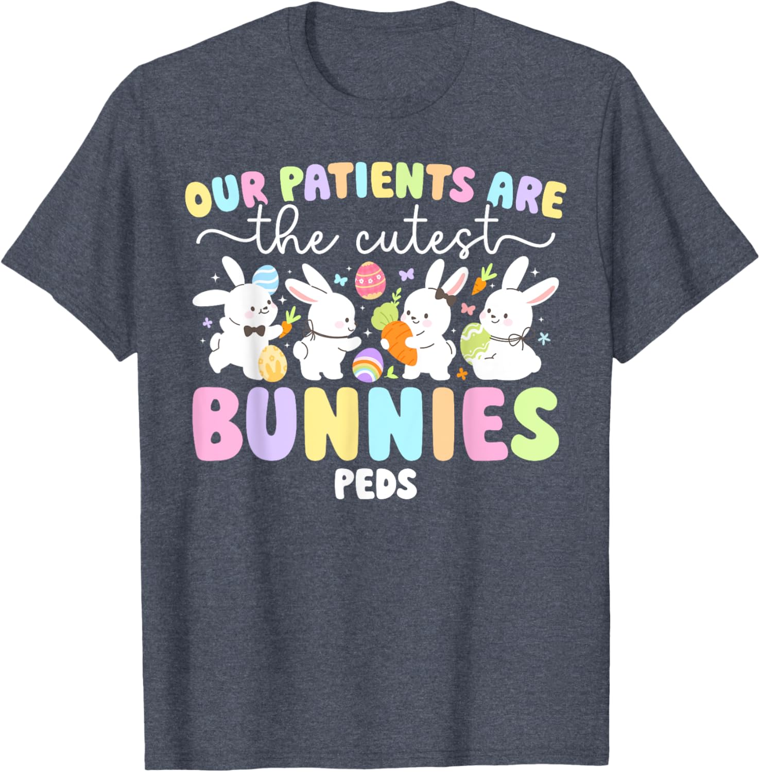 Cute Peds Easter Bunny Pediatric Nurse T-Shirt for Nurse Appreciation Day - 9