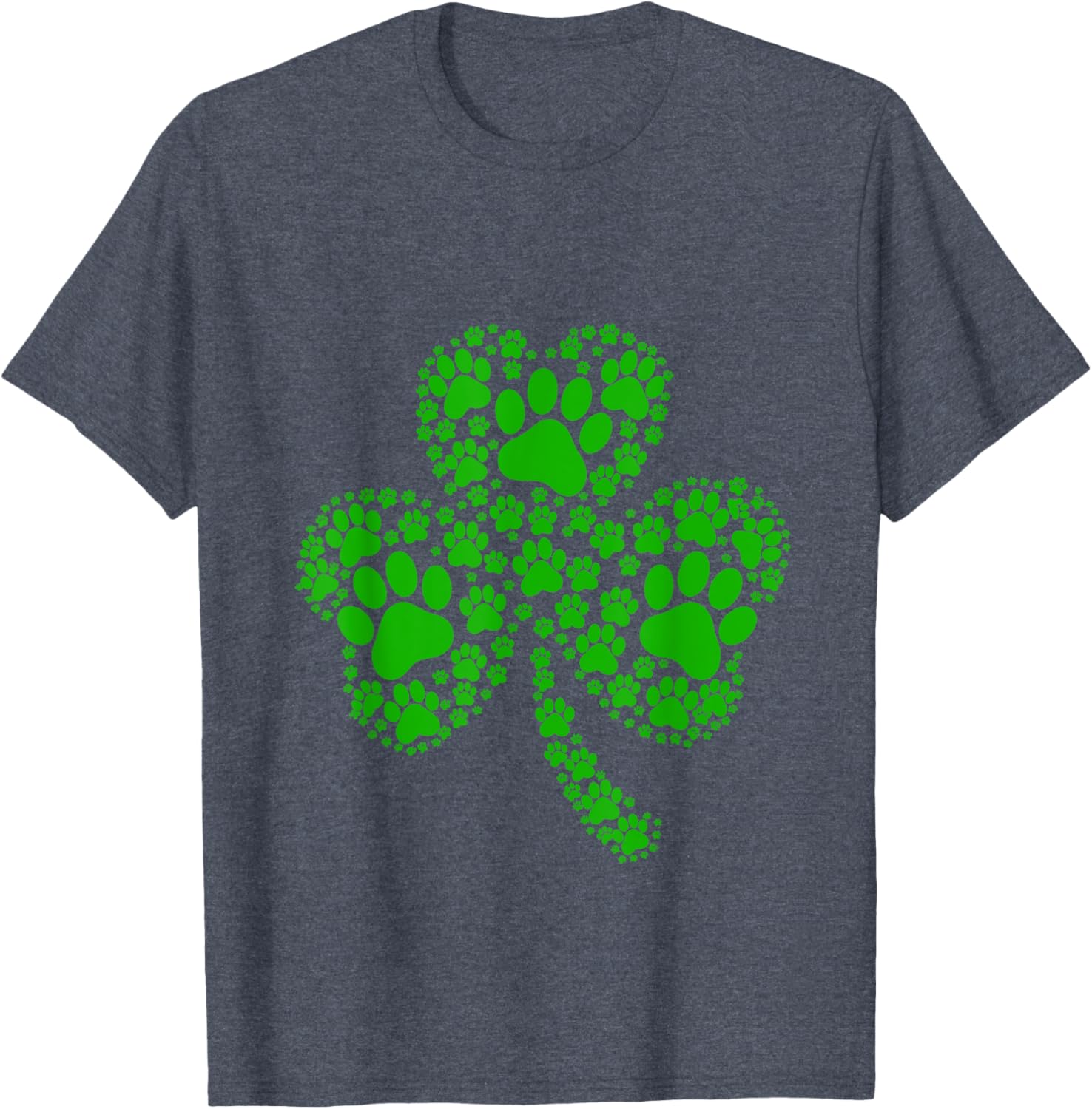 Irish Dog Lover T-Shirt with Shamrock and Paw Print for St Patricks Day - 3