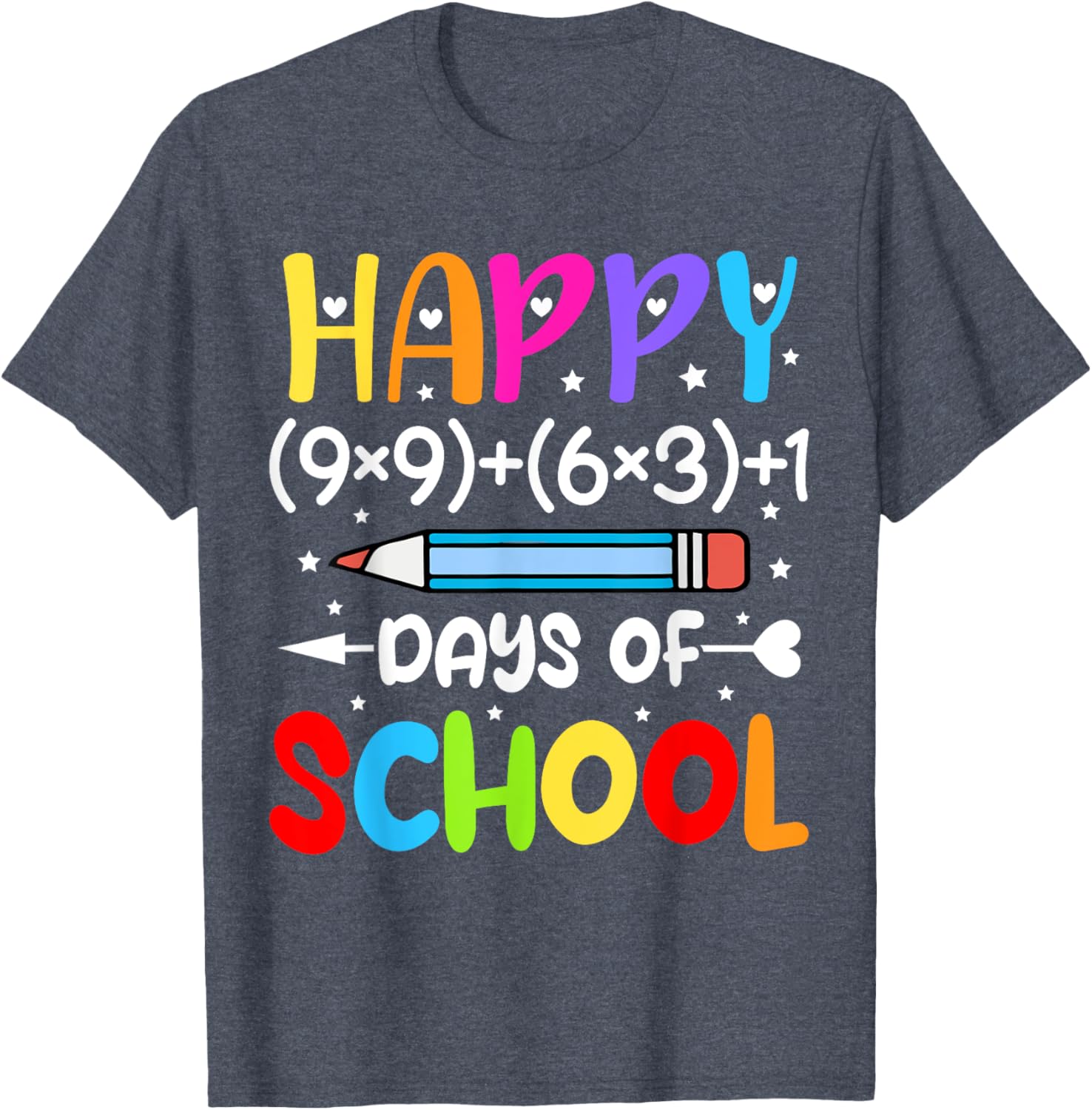 Happy 100th Day of School T-Shirt for Kids Fun Math Teacher Gift - 14