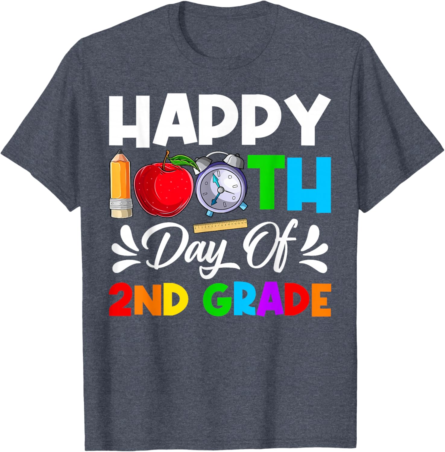 Happy 100th Day 2nd Grade T-Shirt for Boys and Girls, 100 Days Smarter - 23