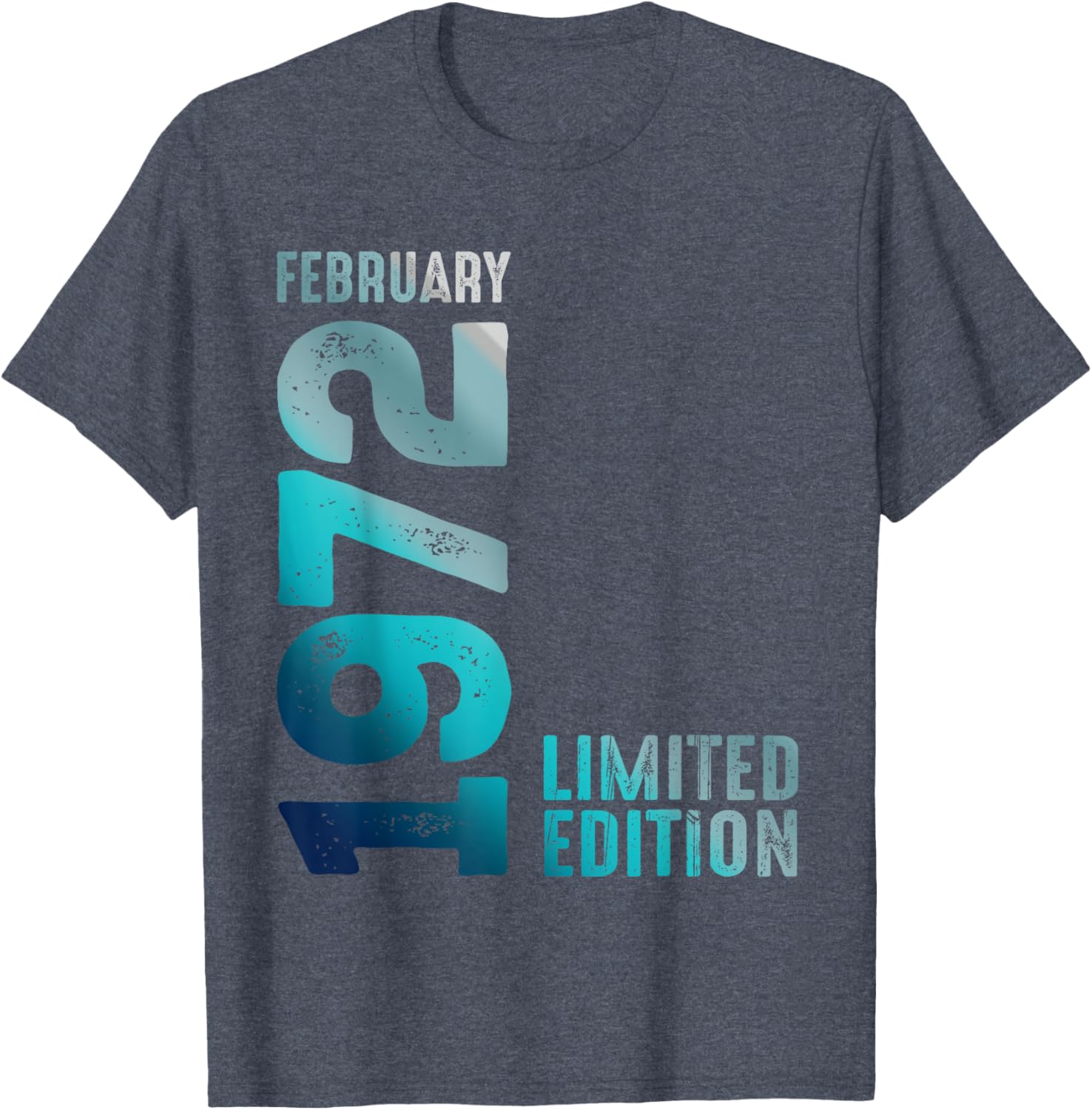 Limited Edition 1972 Birthday T-Shirt for February Birthdays - 9