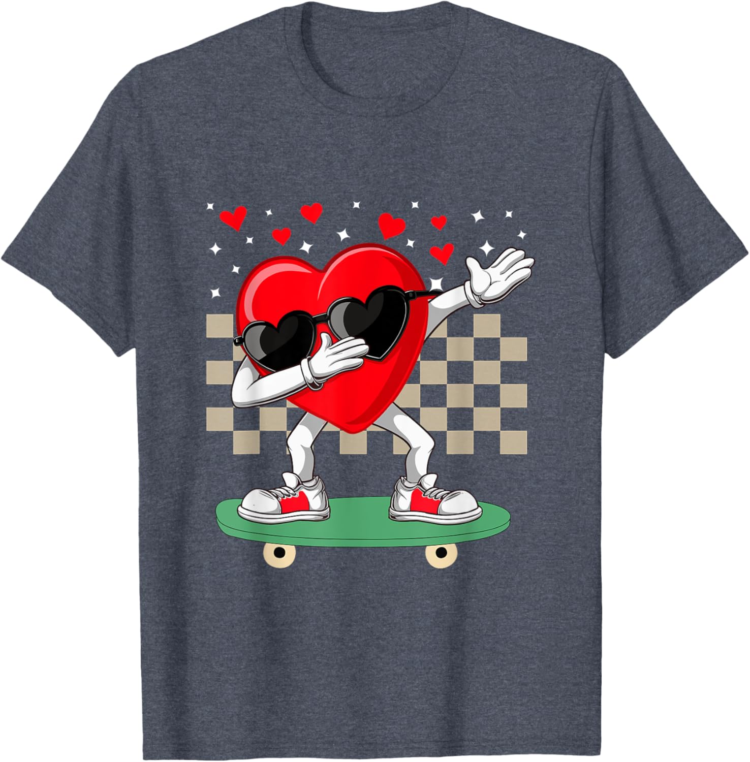 Dabbing Heart Skateboarding Dab Dance T-Shirt for Valentine's Day Fun - 10