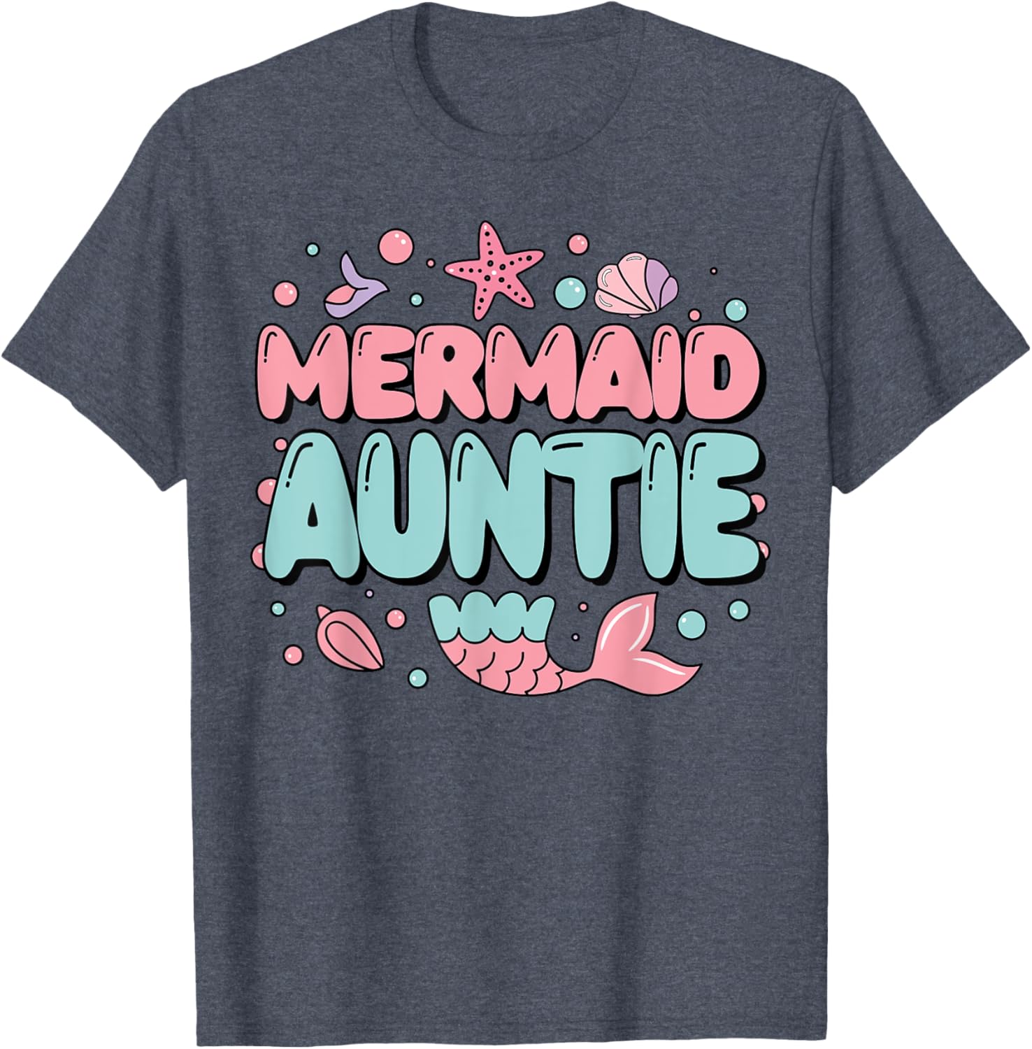 Auntie of The Birthday Mermaid Family Matching Party T-Shirt for Fun Celebrations - 16