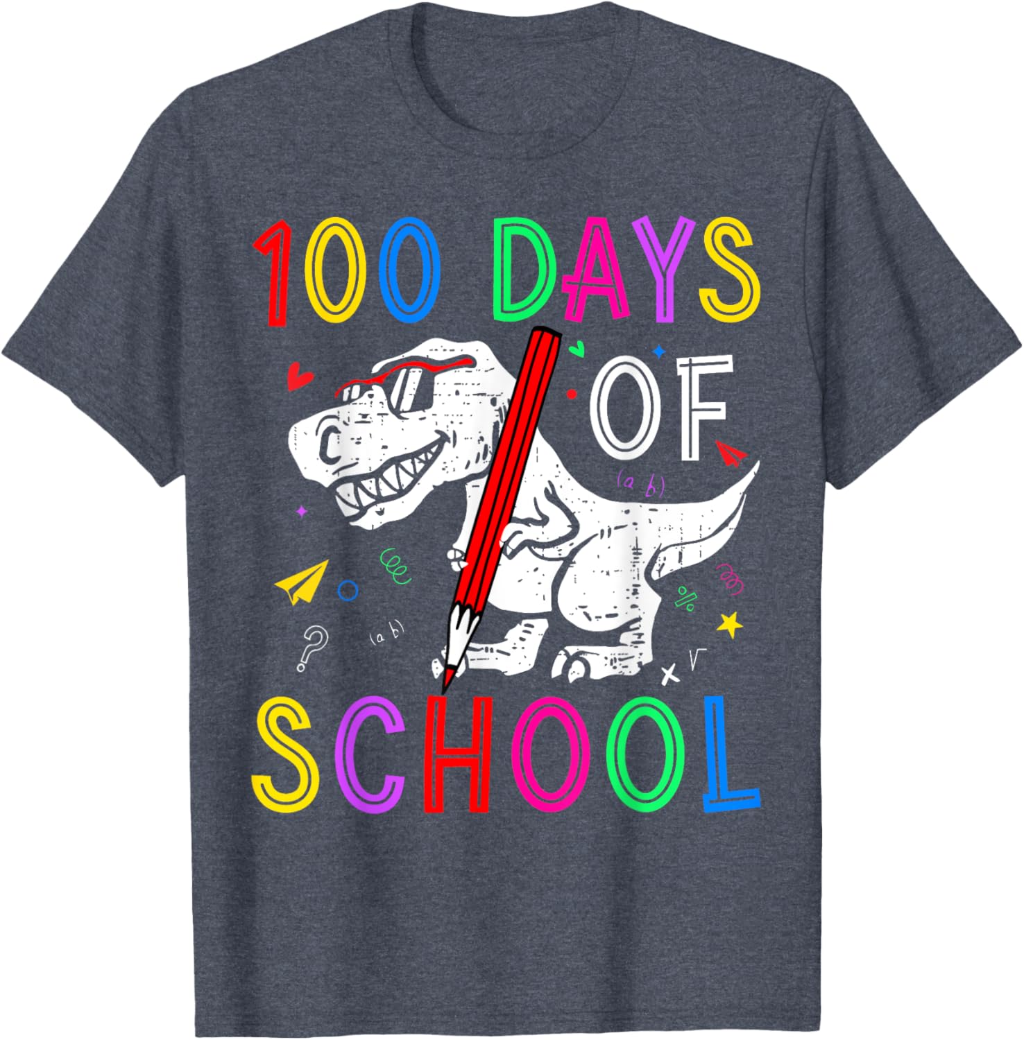 100 Days of School Dino T-Rex Kids T-Shirt for Teachers and Students - 16