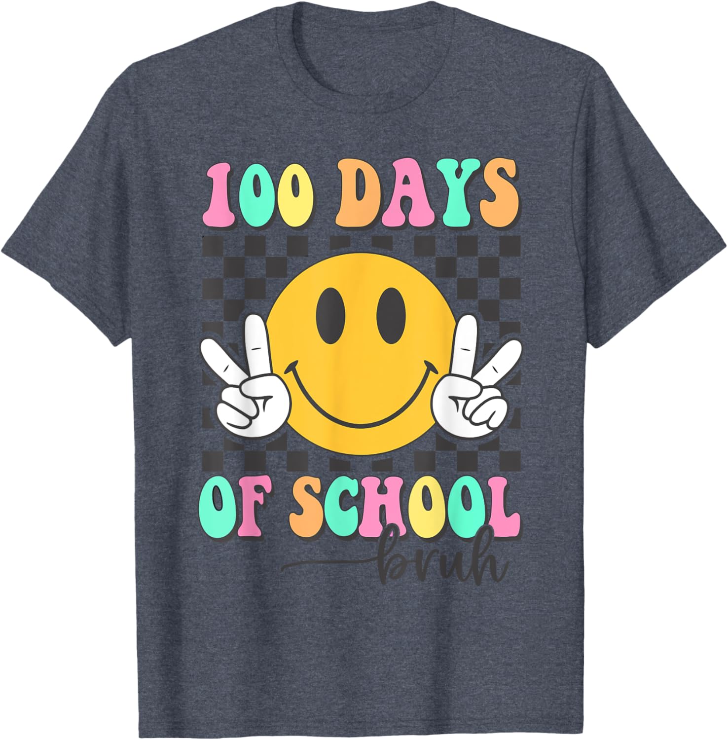 Bruh 100 Days of School T-Shirt for Boys and Girls Fun Celebration Wear - 8