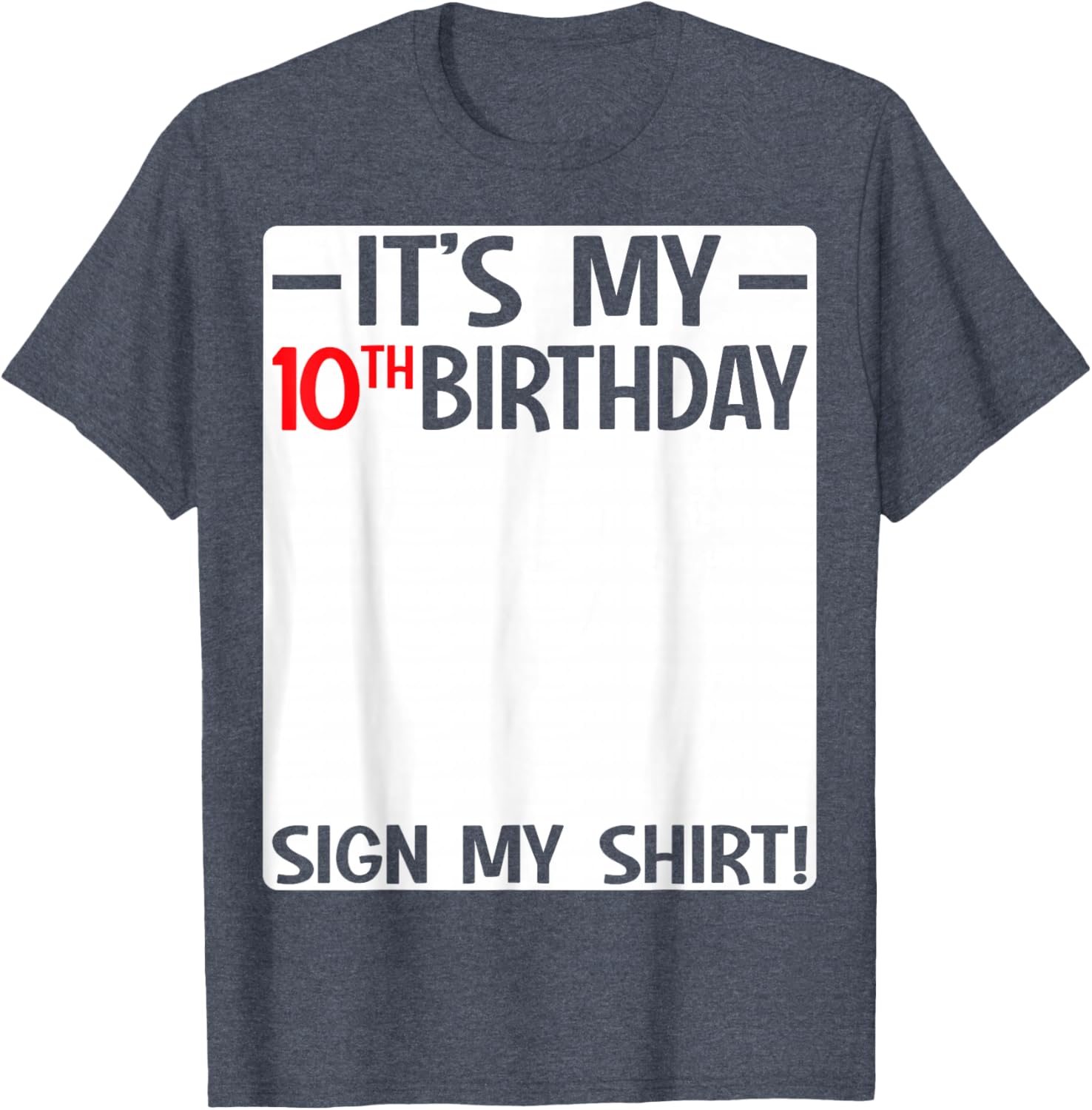 Fun 10th Birthday Party T-Shirt Sign for Kids Celebrating Ten Years Old - 3