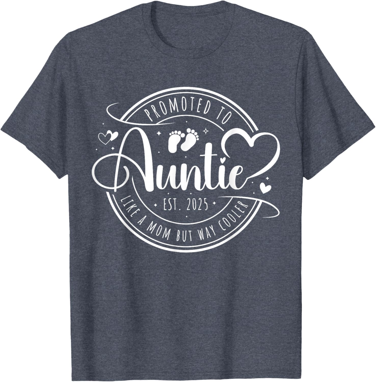 Promoted to Auntie Est 2025 Cute Mother's Day T-Shirt Gift Idea - 4