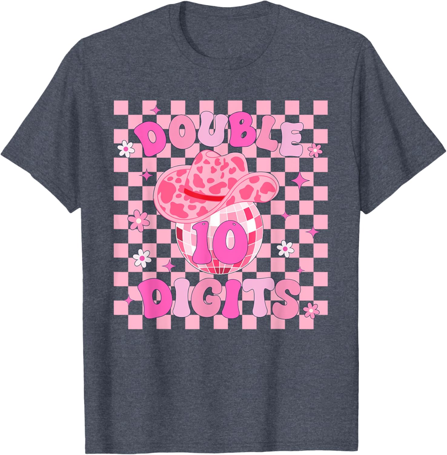 10th Birthday Rodeo Cowgirl T-Shirt for Girls - Fun Double Digits Tees - 7