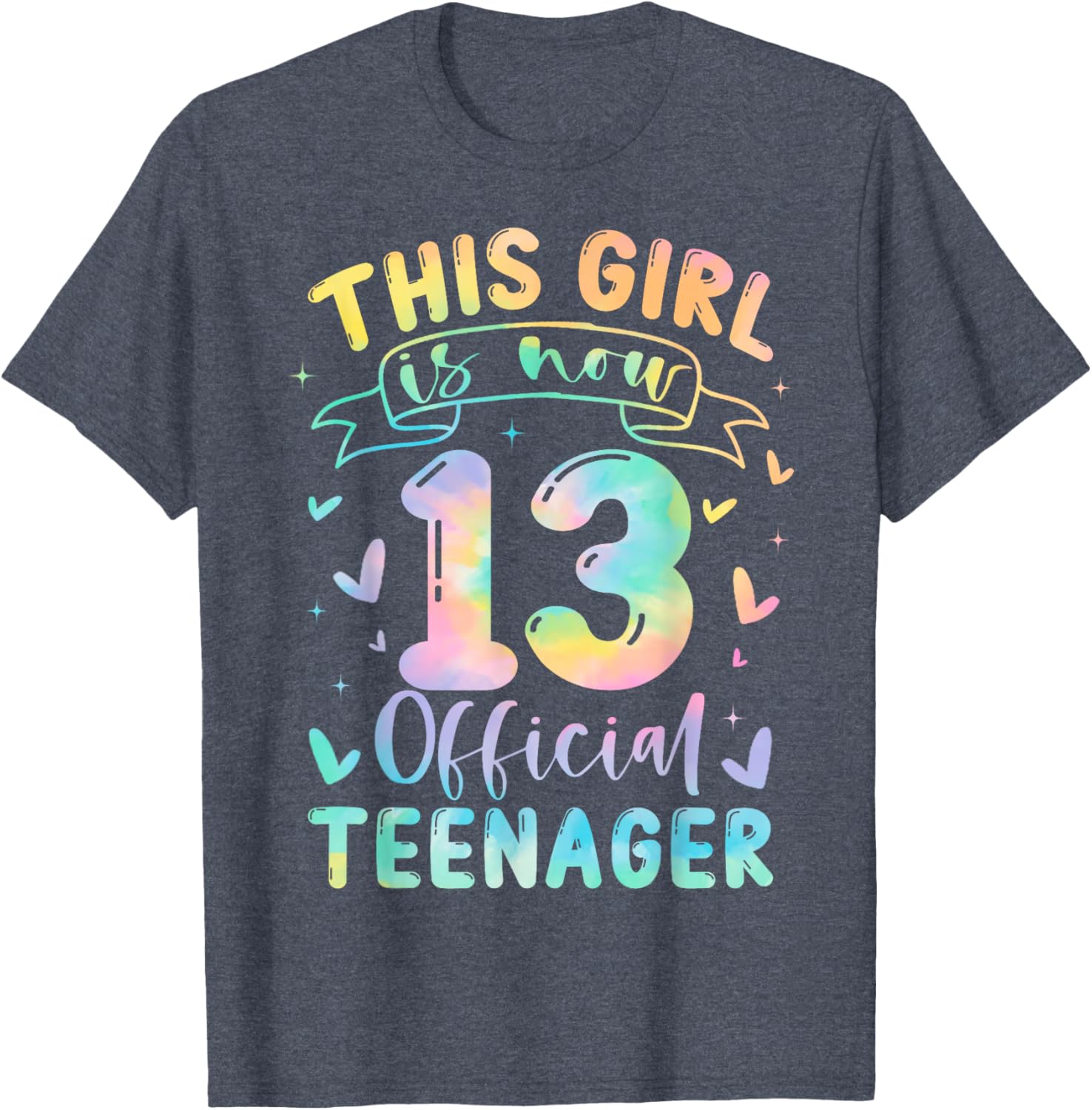 Cute 13th Birthday T-Shirt for Girls Official Teenager Celebration Gift - 2