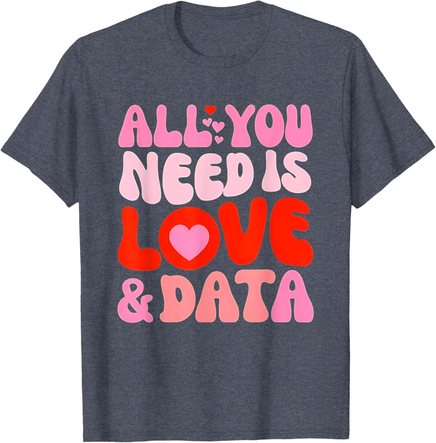 Retro Love and Data Teacher Valentine's Day T-Shirt for Educators - 29