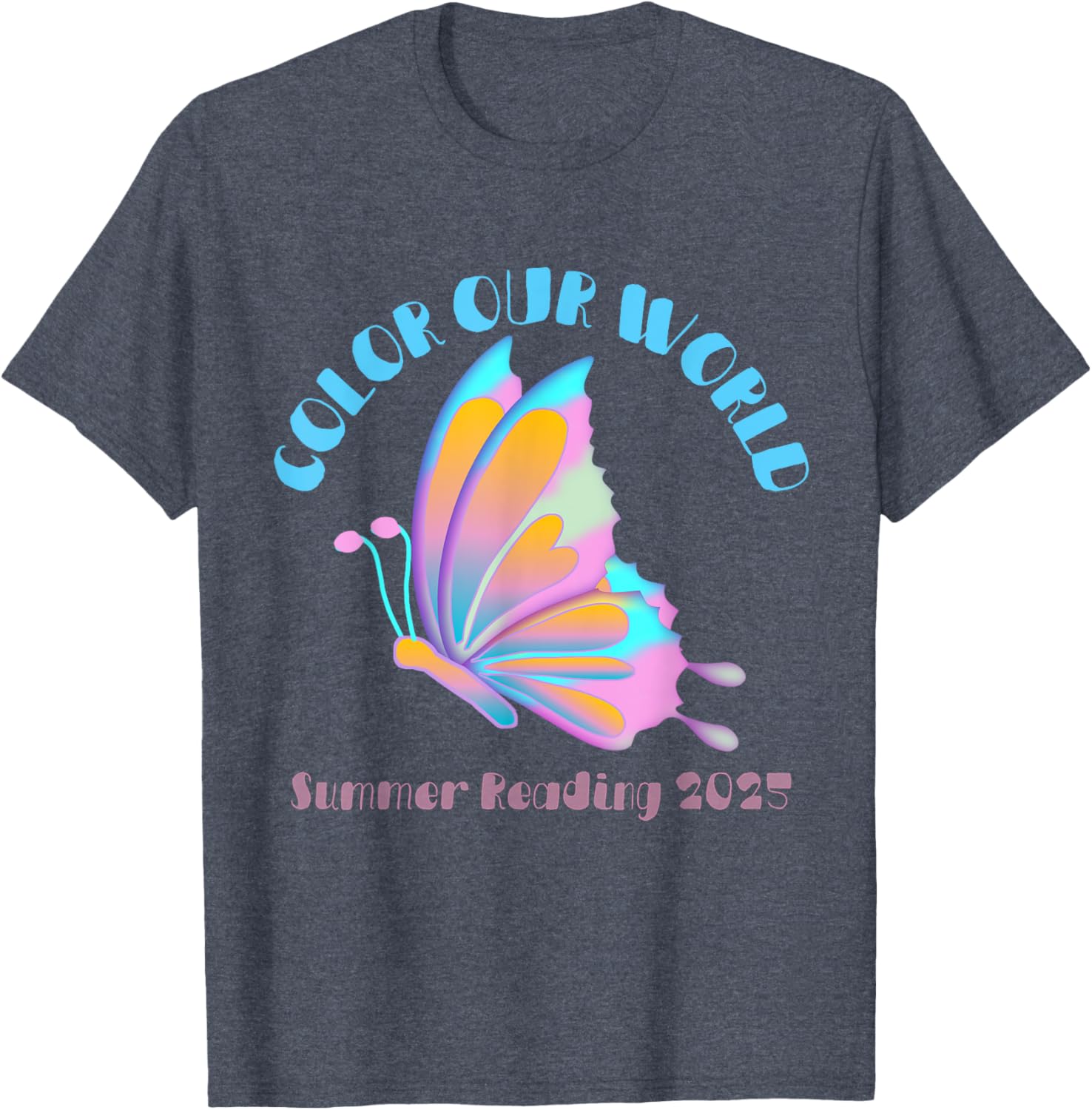 Color Our World Summer 2025 Butterfly T-Shirt for Reading Enthusiasts - 12