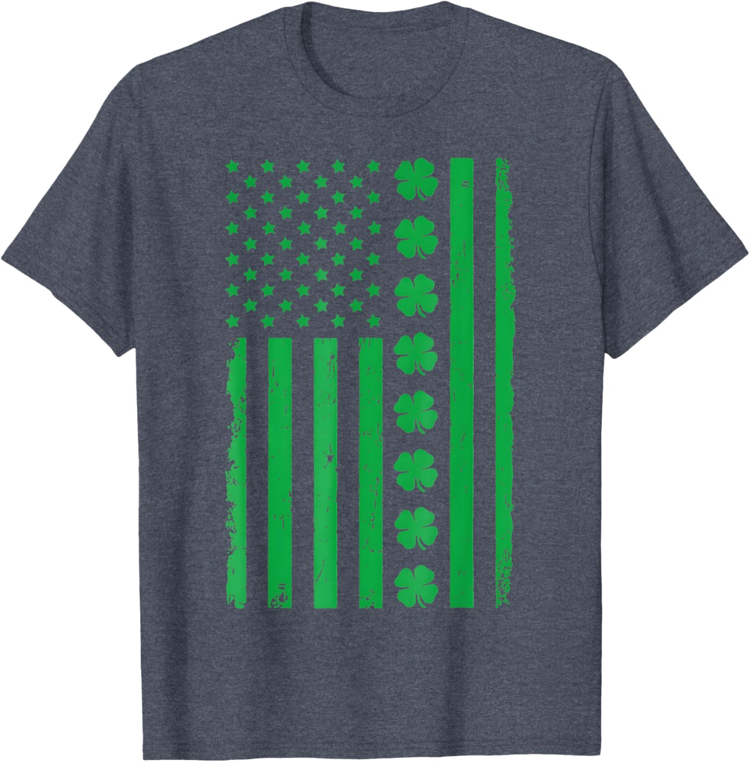 Stunning US American Flag T-Shirt with Shamrocks for St. Patrick's Day - 9
