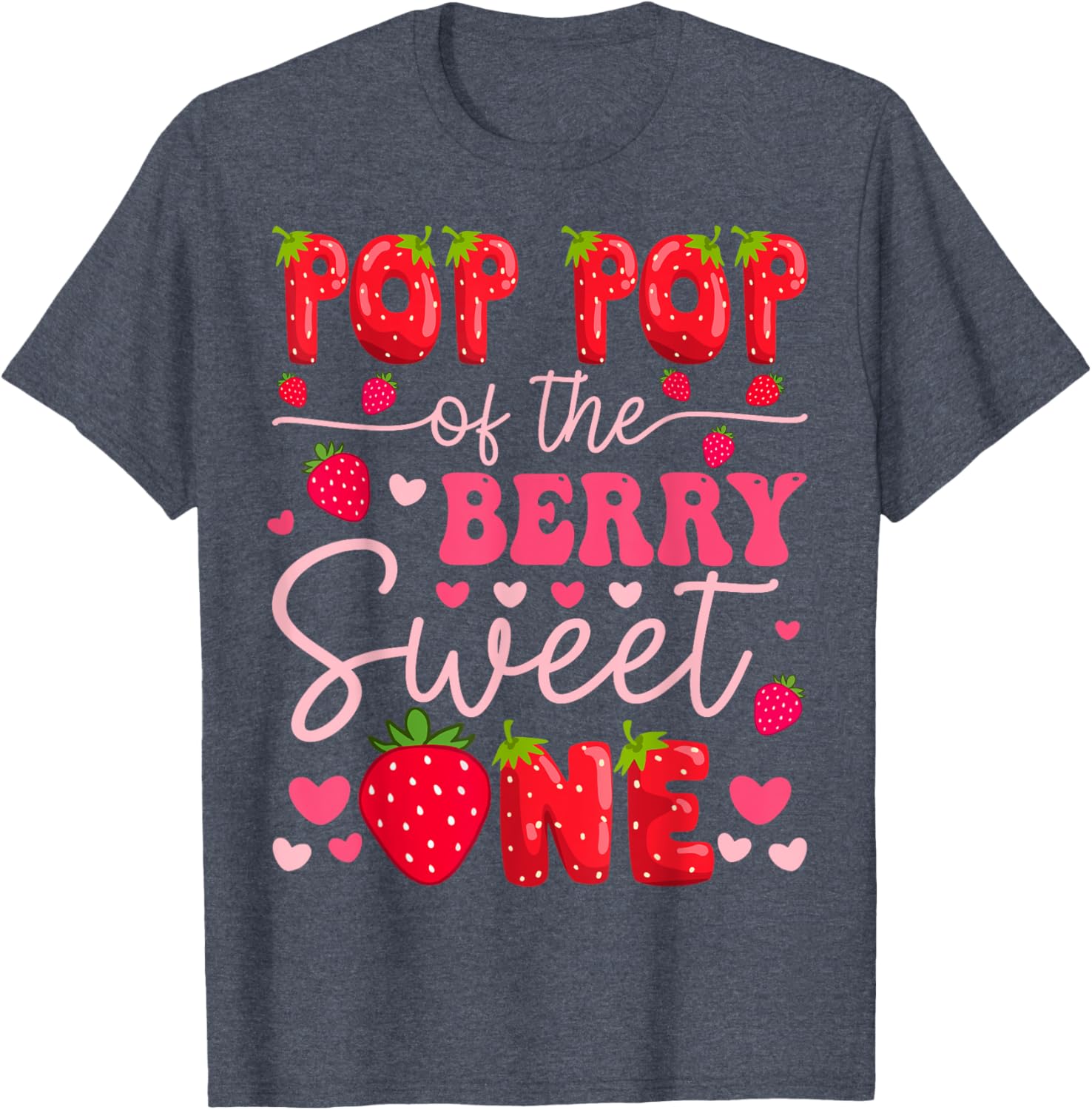 Cute Strawberry 1st Birthday Girl T-Shirt Perfect for Party Celebration - 9